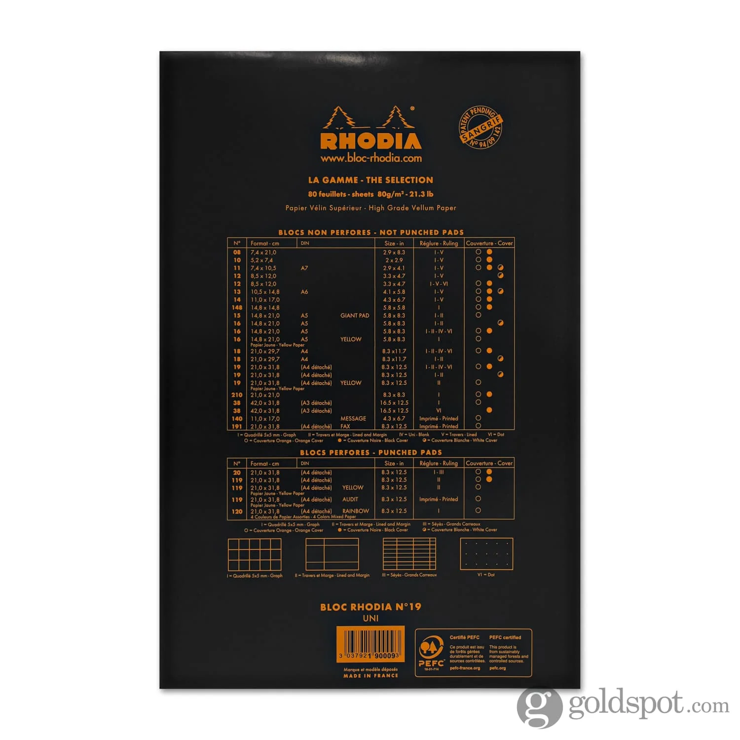 Rhodia No.19 Staplebound 8.25 x 12.5 Pad in Black - Image 2