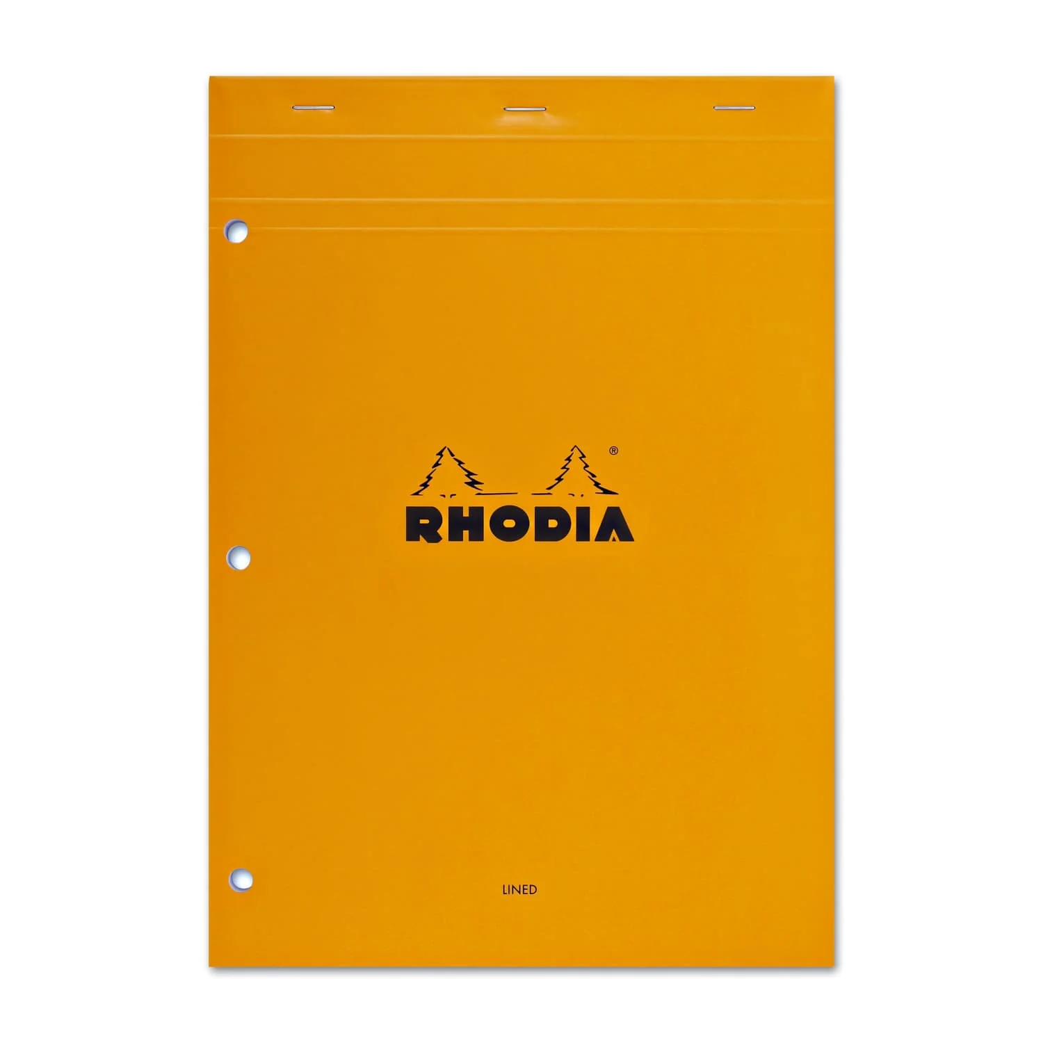 Rhodia No. 18 Lined Staplebound with 3 Hole Punch 8.25 x 11.75 in Orange