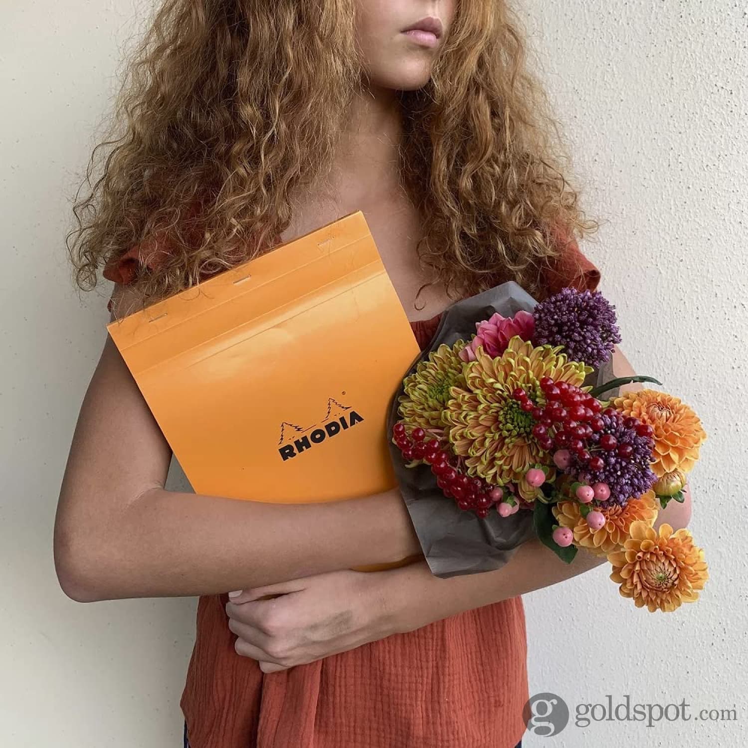 Rhodia No. 18 Lined Staplebound with 3 Hole Punch 8.25 x 11.75 in Orange - Image 10