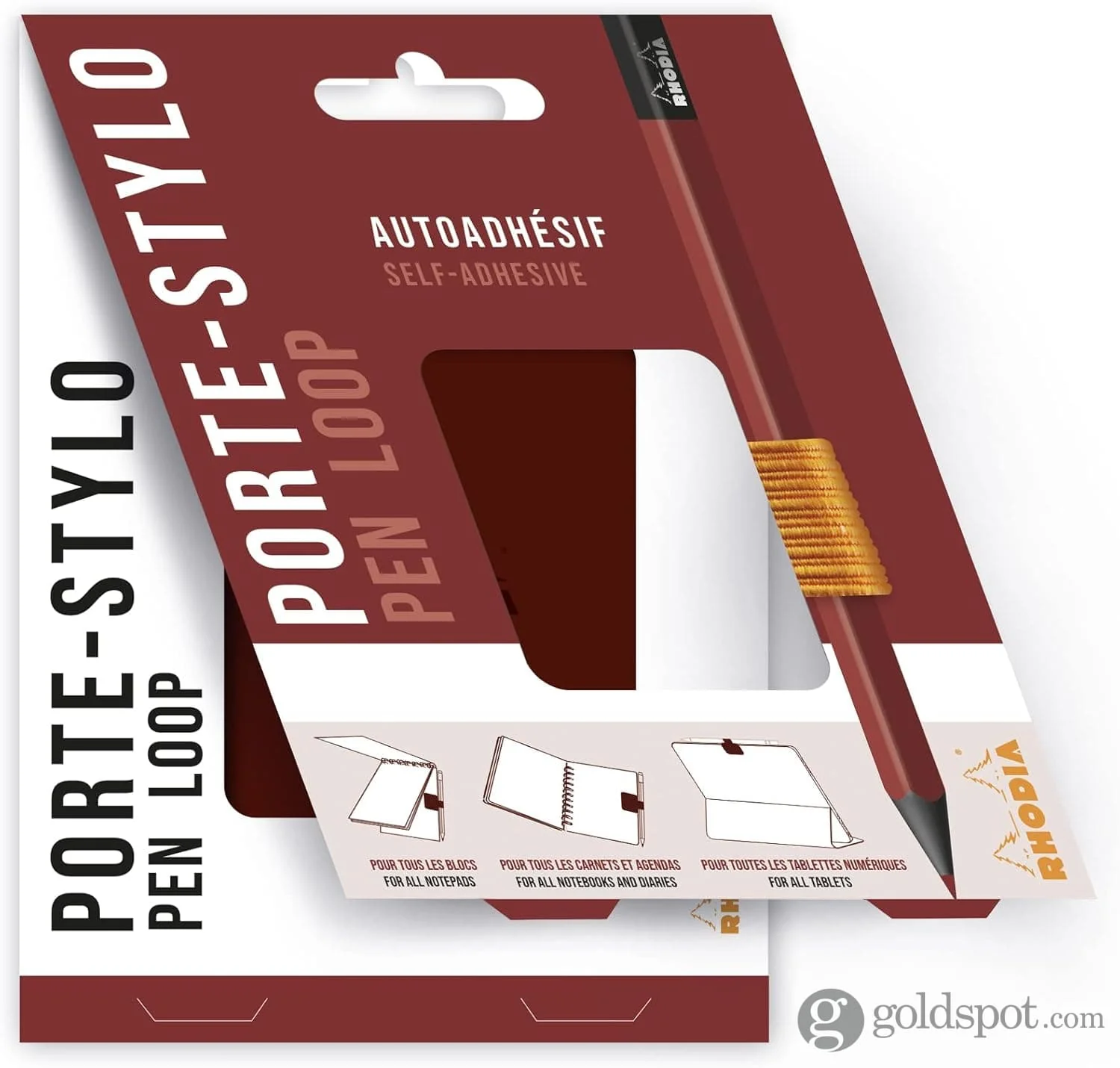 Rhodia Self-adhesive Pen Loop in Gold - Image 2