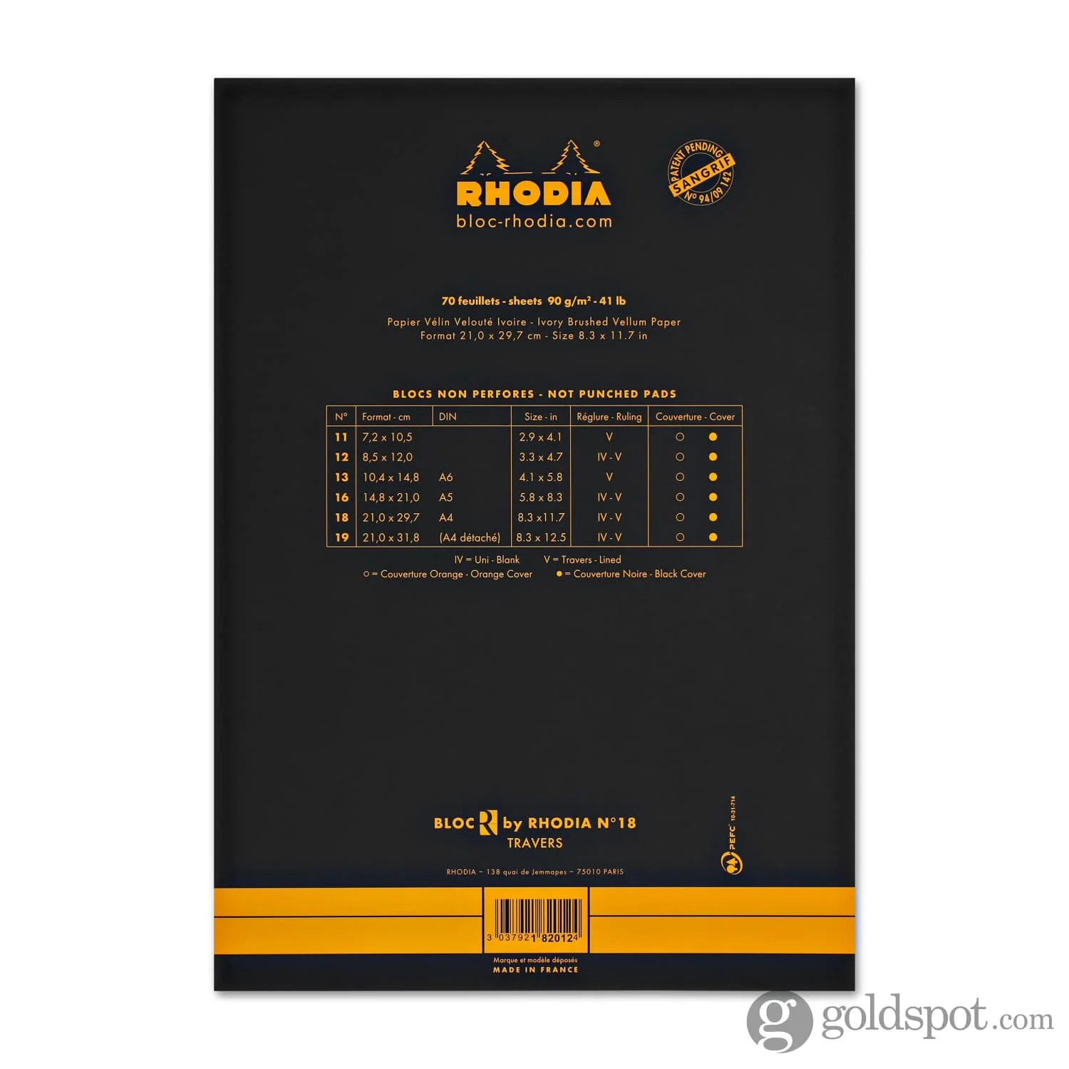 Rhodia Staplebound R Premium Notepad in Black - 8.25 x 11.75 - Image 2