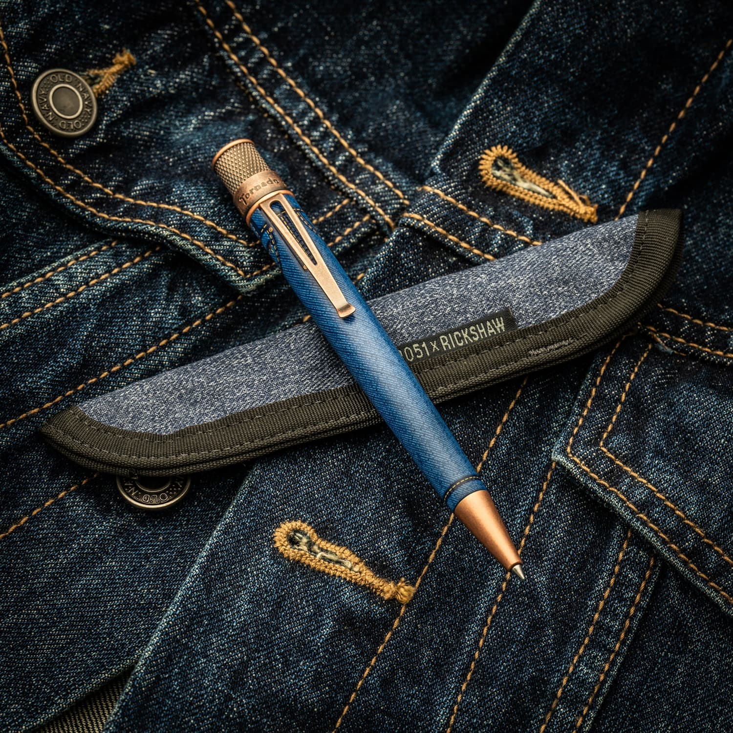 Rickshaw Bagworks Solo Pen Sleeve Retro 51 Denim Blue - Image 5