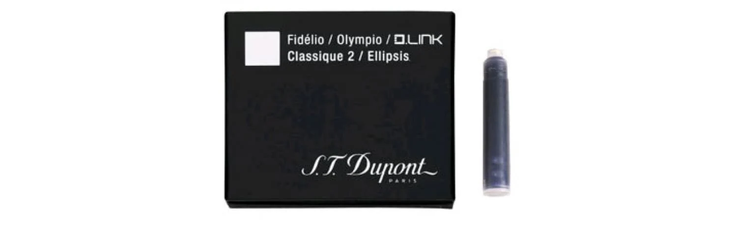 S.T. Dupont Ink Cartridges in Black - Pack of 6