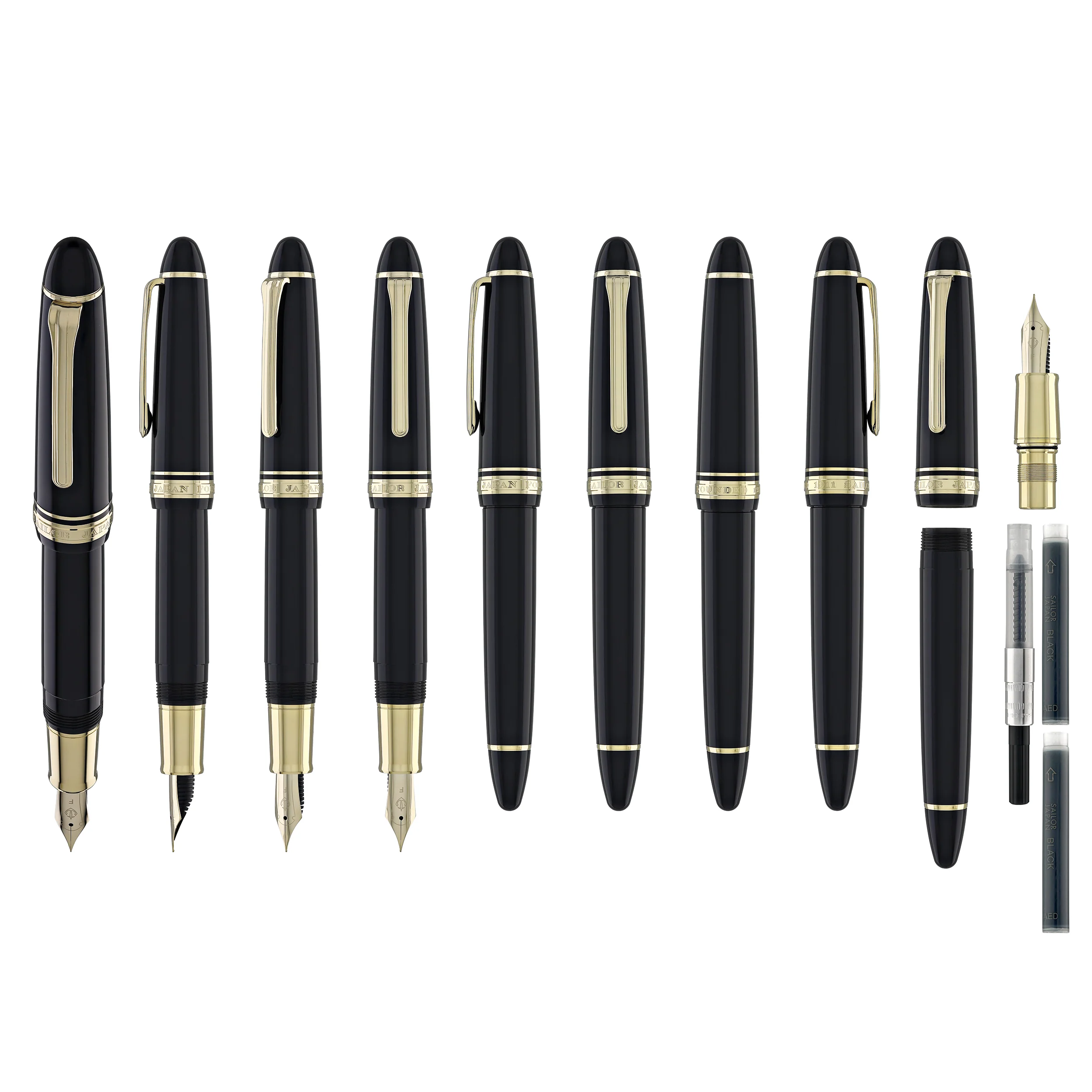 Sailor 1911 Casual L Stable Fountain Pen in Muted Black, Gold Trim - Image 9