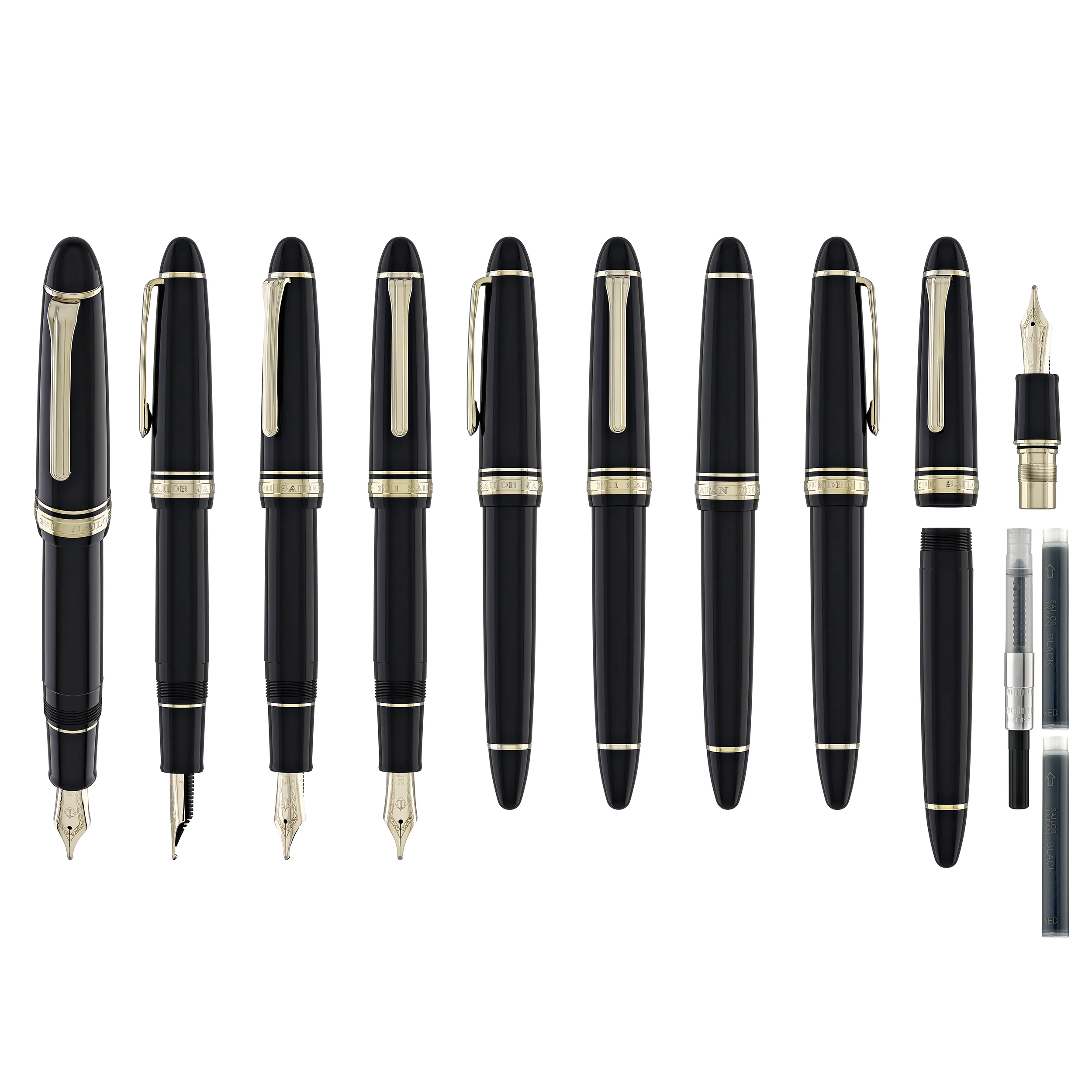 Sailor 1911 Large Fountain Pen in Black - 14kt Gold Nib - Image 9