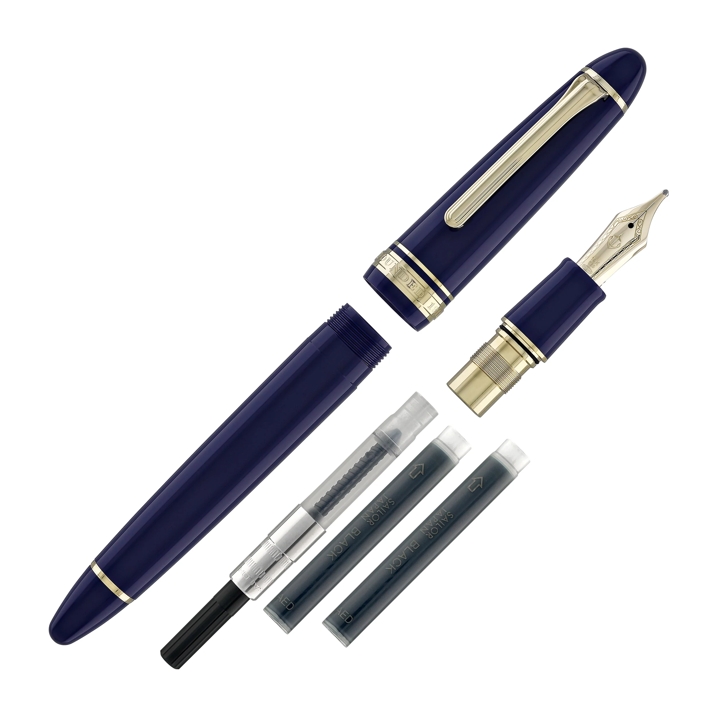 Sailor 1911 Large Fountain Pen in Blue - 14kt Gold Nib - Image 8