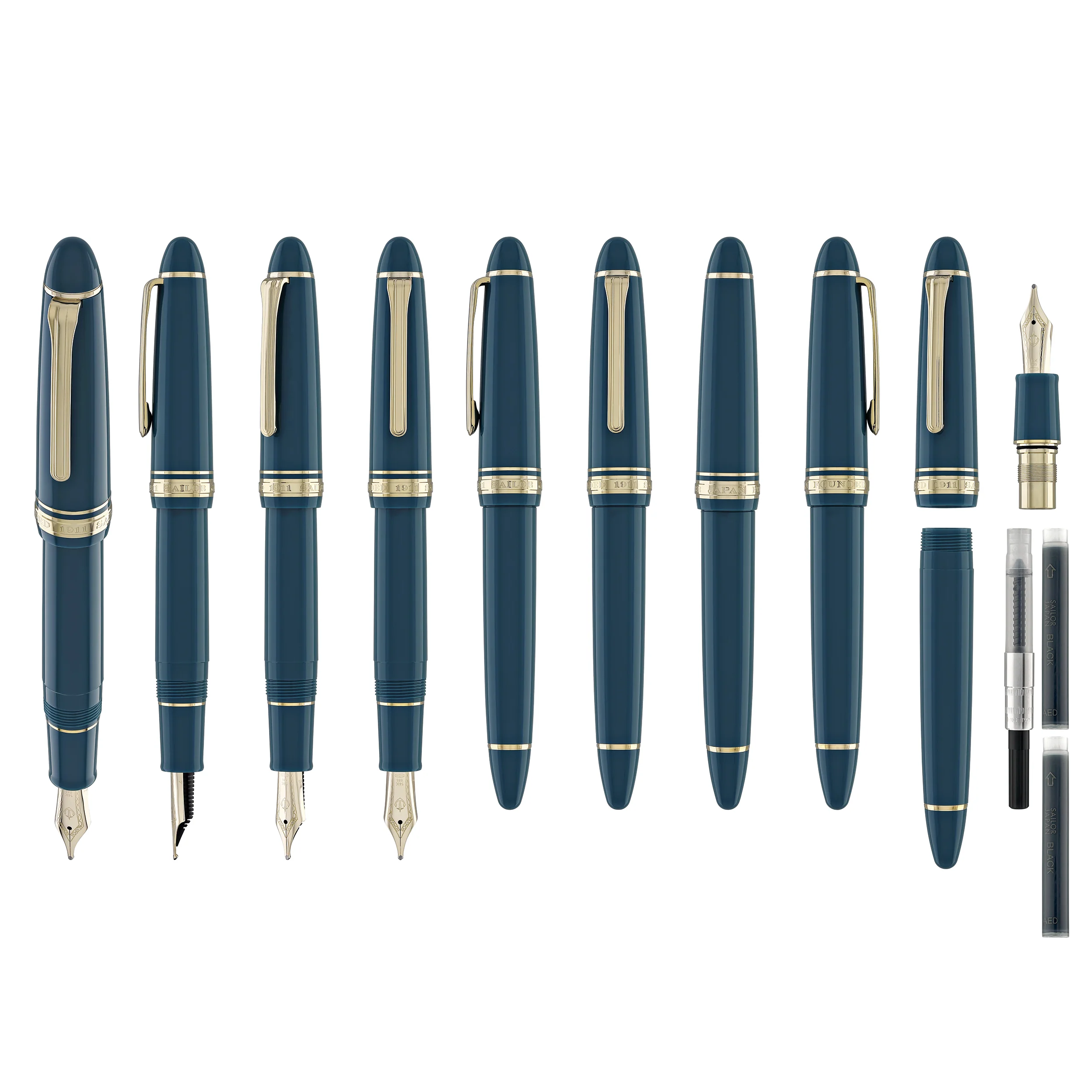 Sailor 1911 Large Fountain Pen in Green - 14kt Gold Nib - Image 9