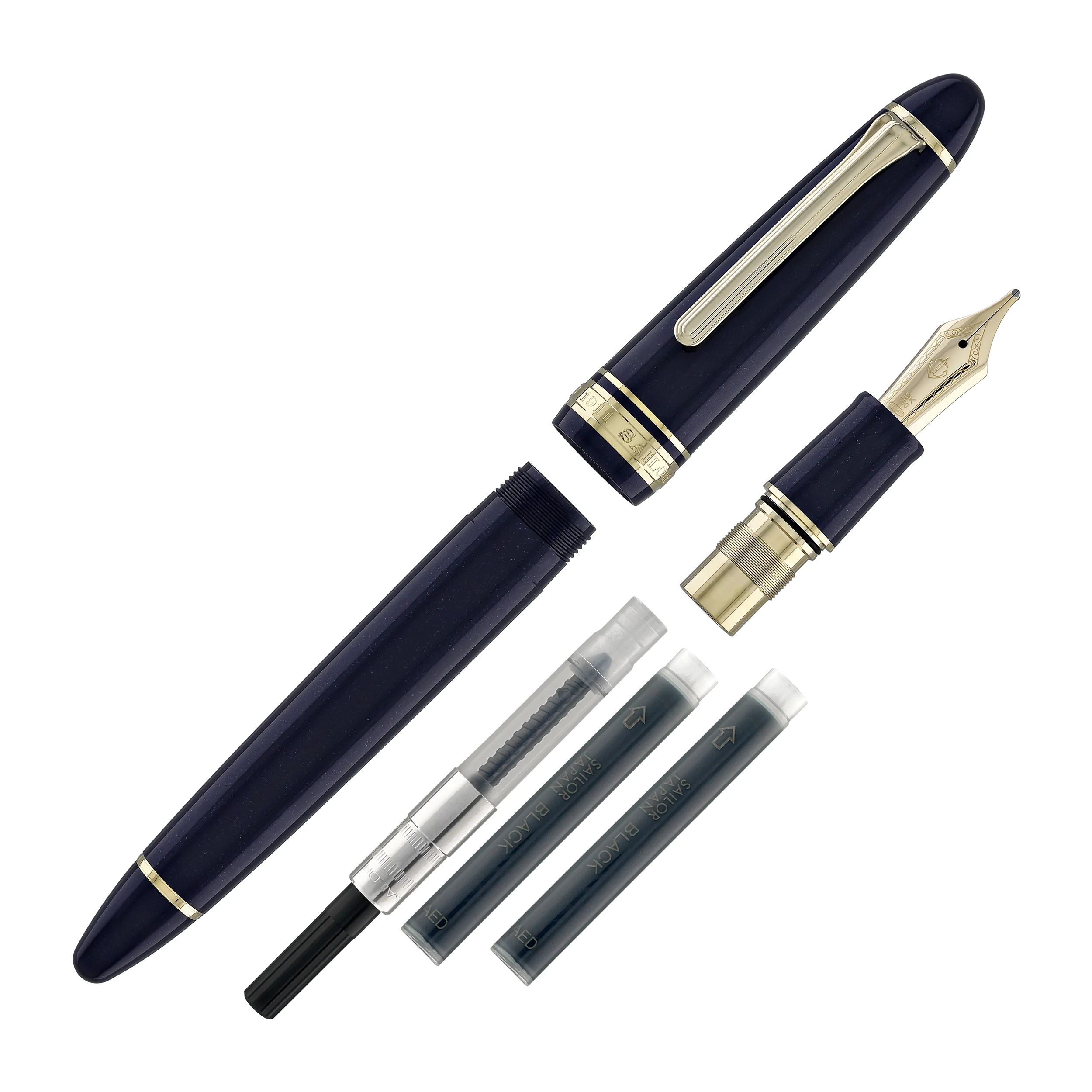 Sailor 1911 Large Fountain Pen in Shining Blue - 18kt Gold Nib - Image 8