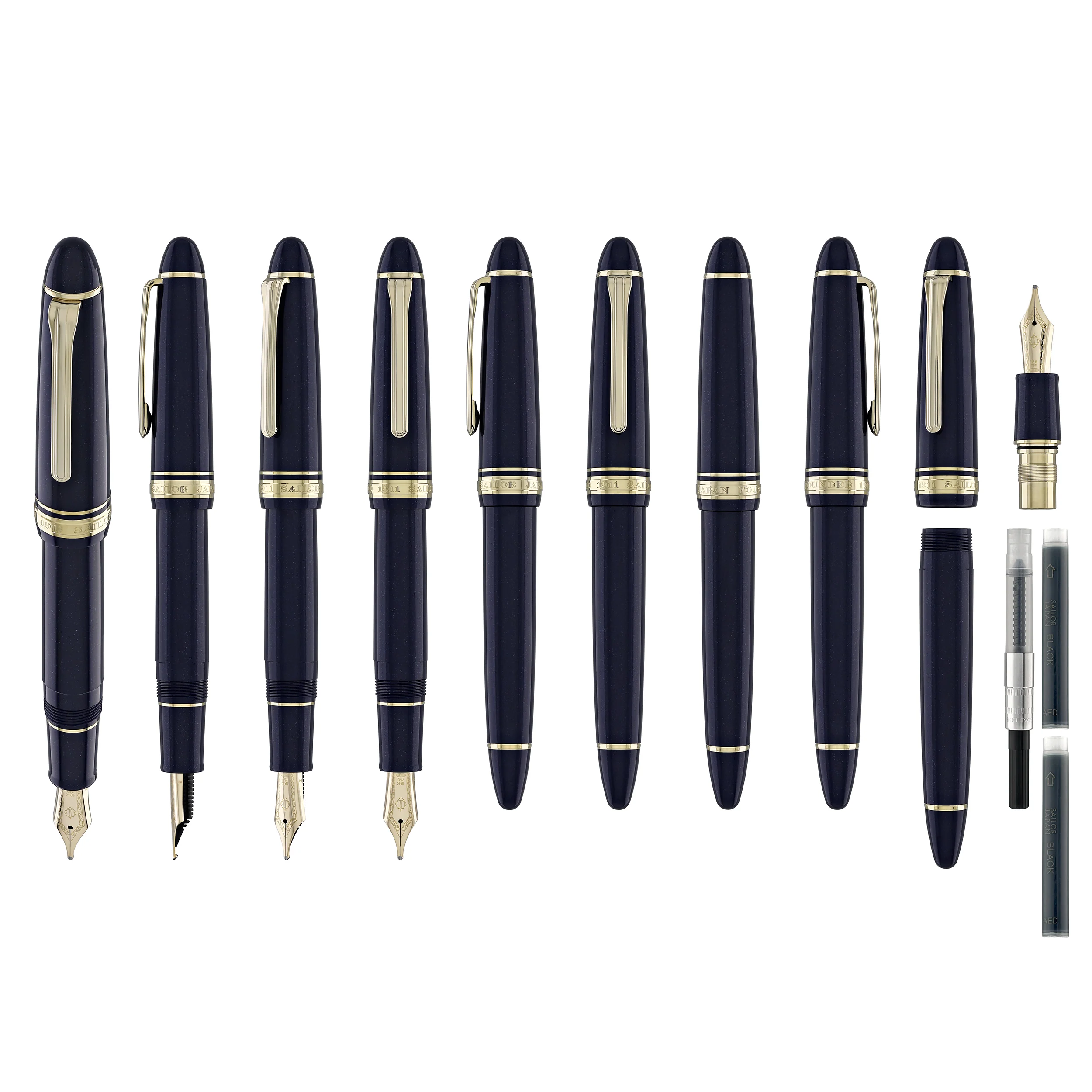 Sailor 1911 Large Fountain Pen in Shining Blue - 18kt Gold Nib - Image 9
