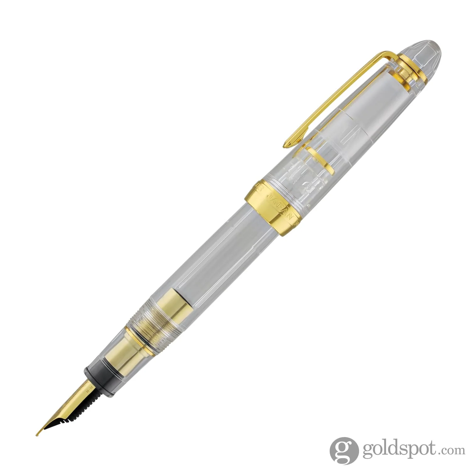 Sailor 1911 Large Fountain Pen in Transparent with Gold Trim - 21K Gold - Image 3