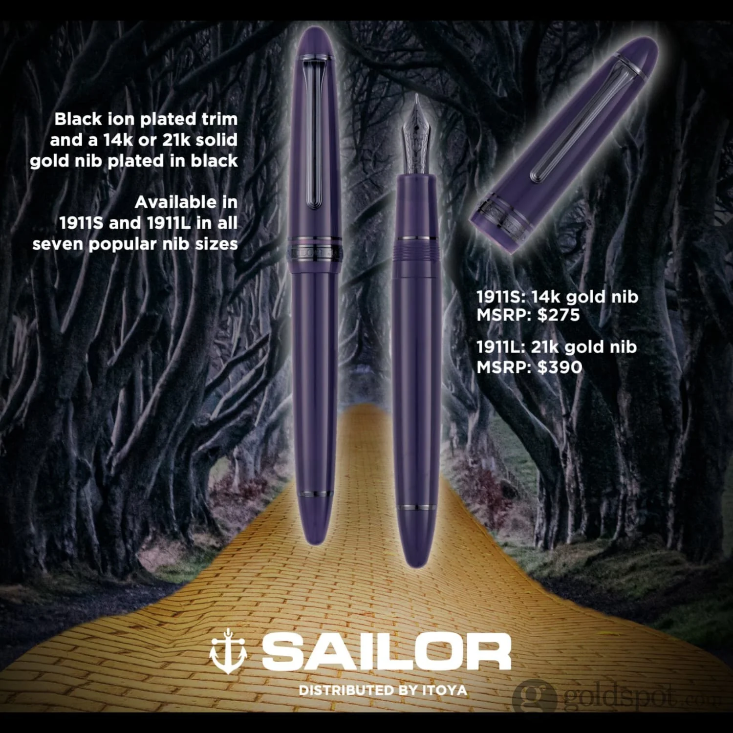 Sailor 1911 Large Fountain Pen in Wicked Witch - 21kt Gold Nib - Image 10