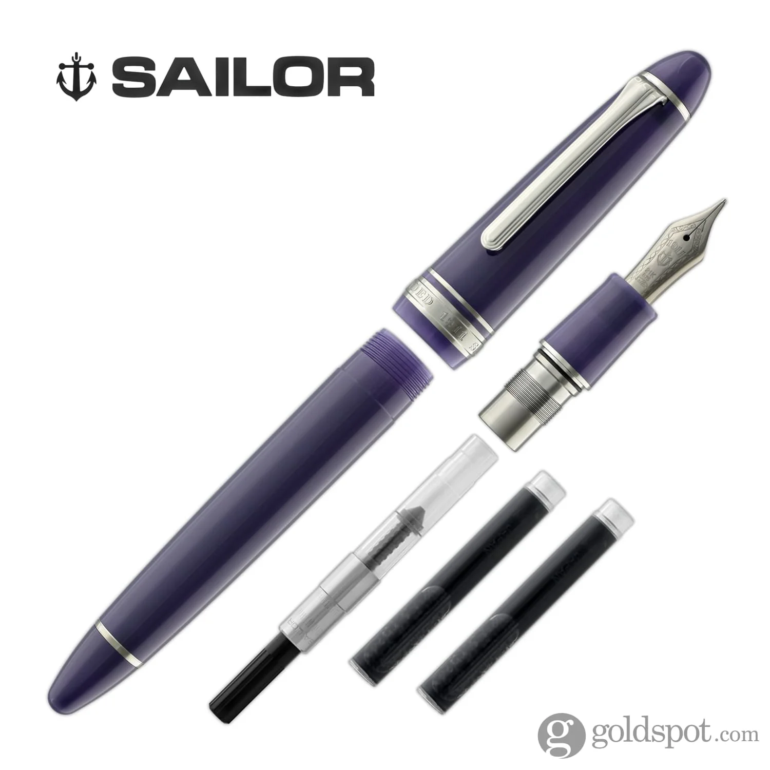 Sailor 1911 Large Fountain Pen in Wicked Witch - 21kt Gold Nib - Image 7