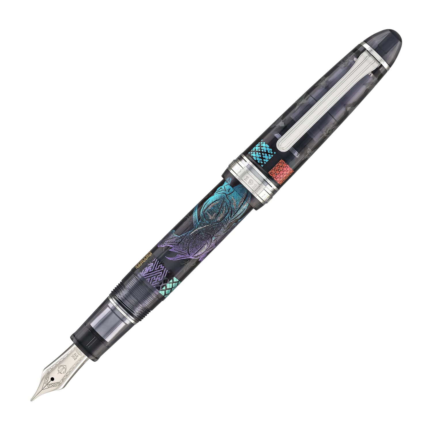 Sailor 1911 Large Ninja Fountain Pen in Tsuki with Silver Trim - 21kt Gold Nib