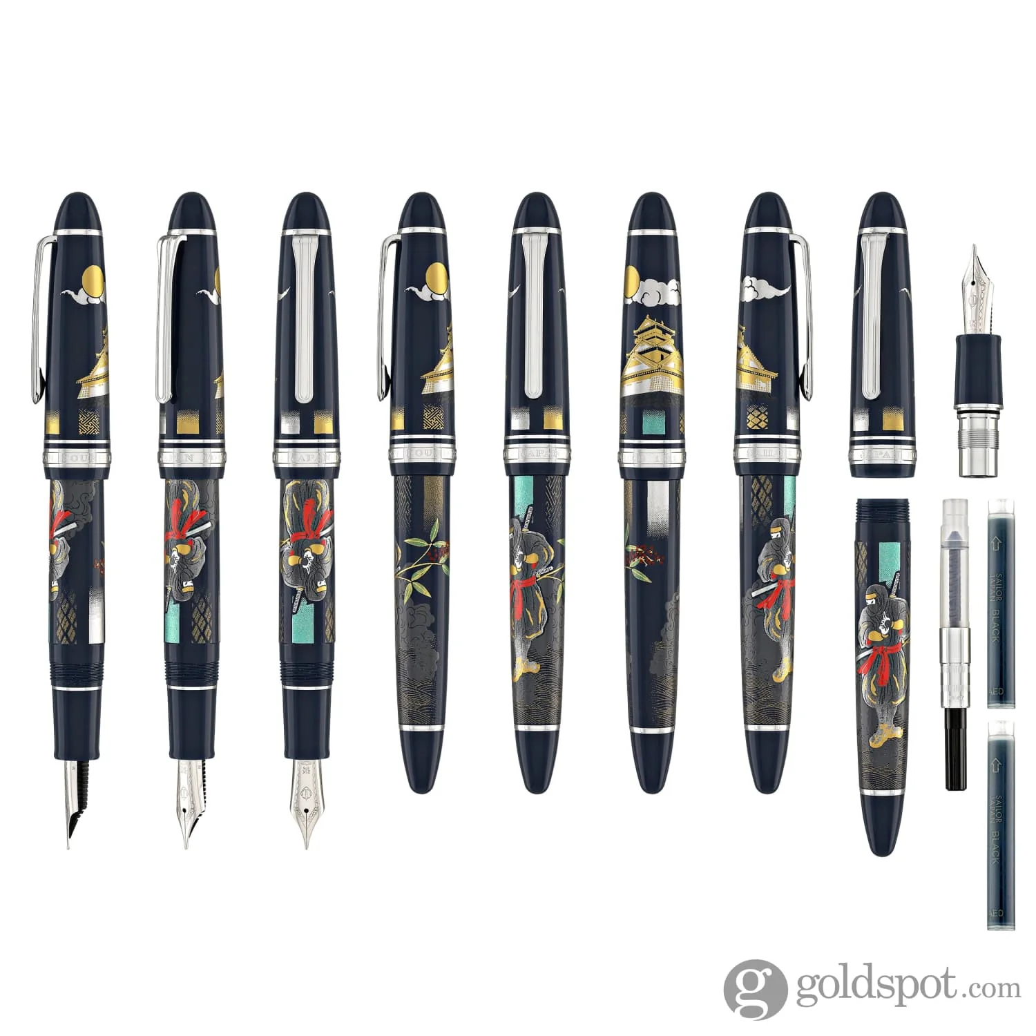 Sailor 1911 Large Ninja Fountain Pen "In" with Silver Trim - 21kt Gold Nib - Image 8
