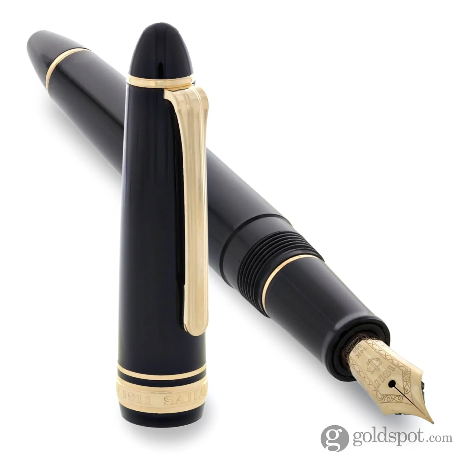 Sailor 1911 Standard Fountain Pen in Black with Gold Trim - 14K Gold - Image 5