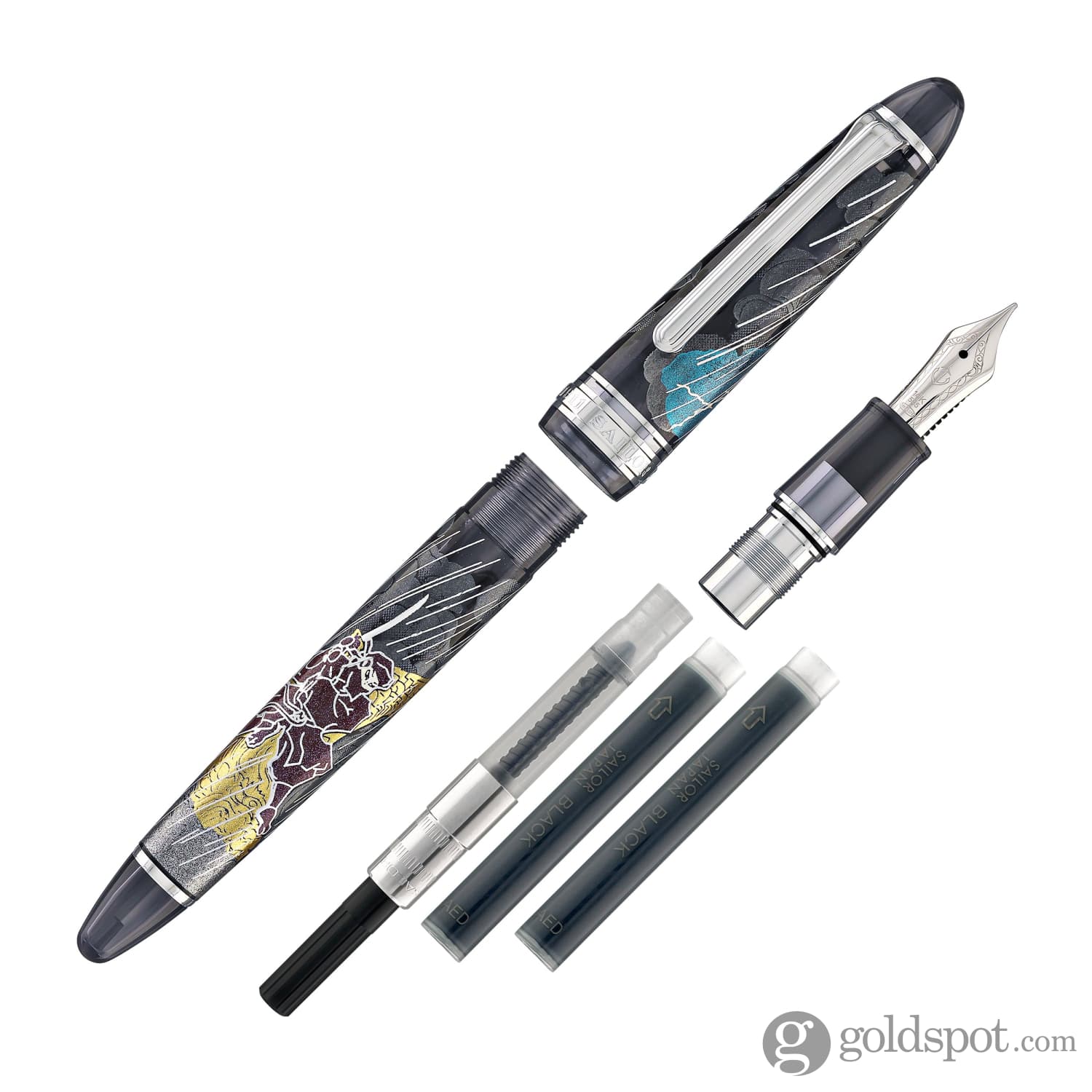 Sailor 1911 Standard Ninja Fountain Pen in Shachihoko with Rhodium Trim - 14K Gold - Image 8