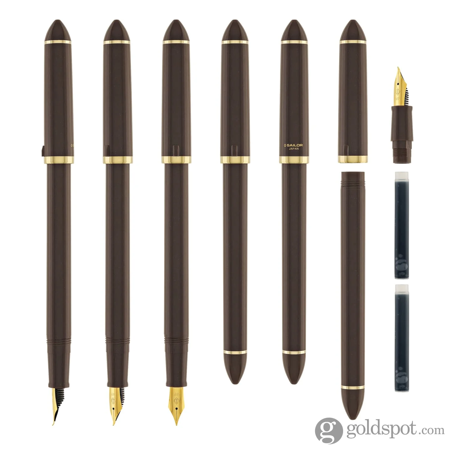 Sailor Compass Fude De Mannen Calligraphy Fountain Pen in Pearl Brown - 40 Degree Fude - Image 9