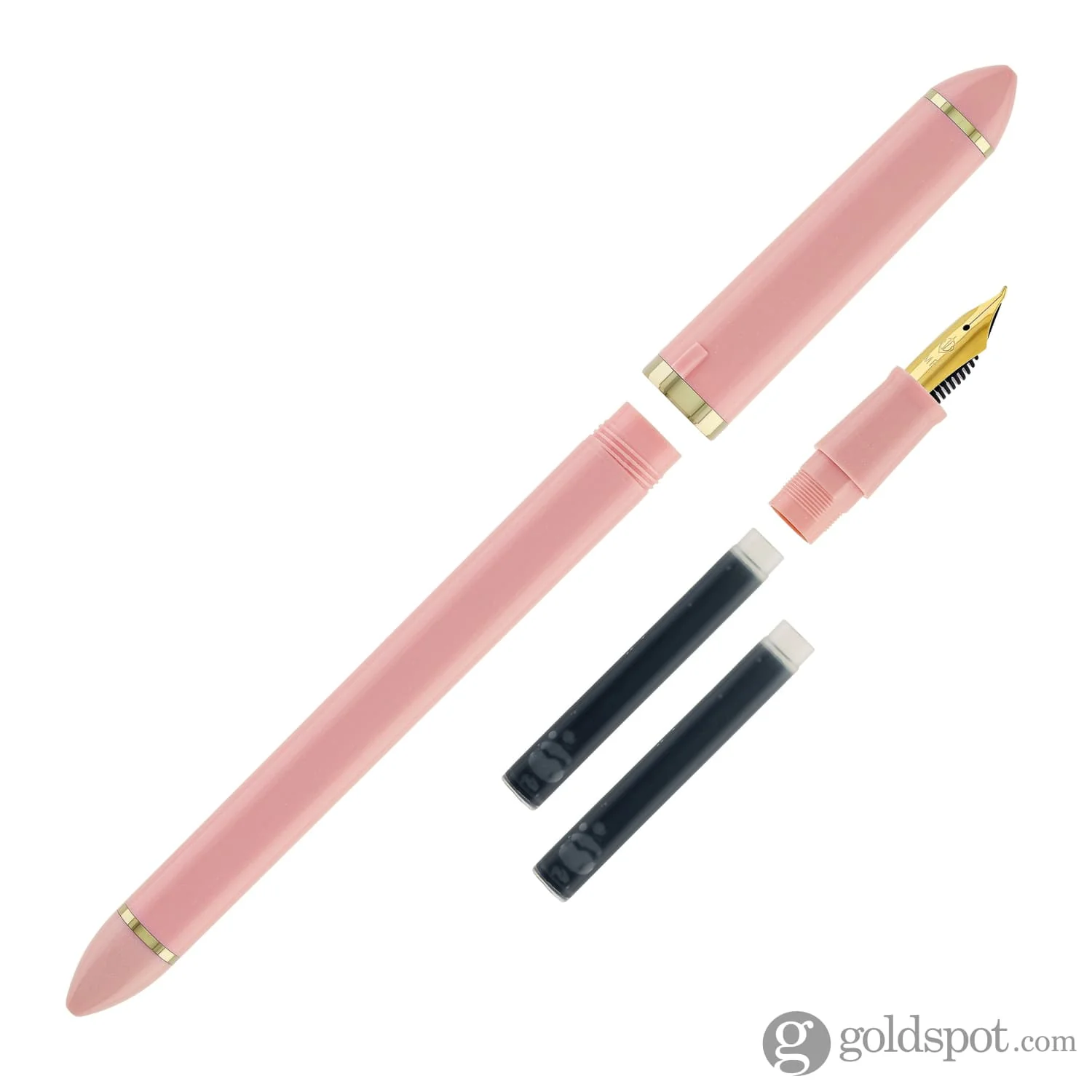 Sailor Compass Fude De Mannen Calligraphy Fountain Pen in Pearl Pink - 40 Degree Fude - Image 7