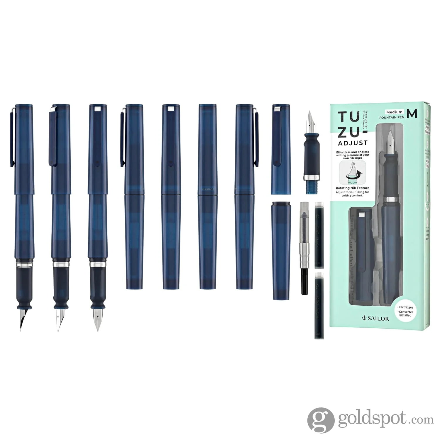 Sailor Compass Tuzu Fountain Pen in Translucent Navy - Image 8