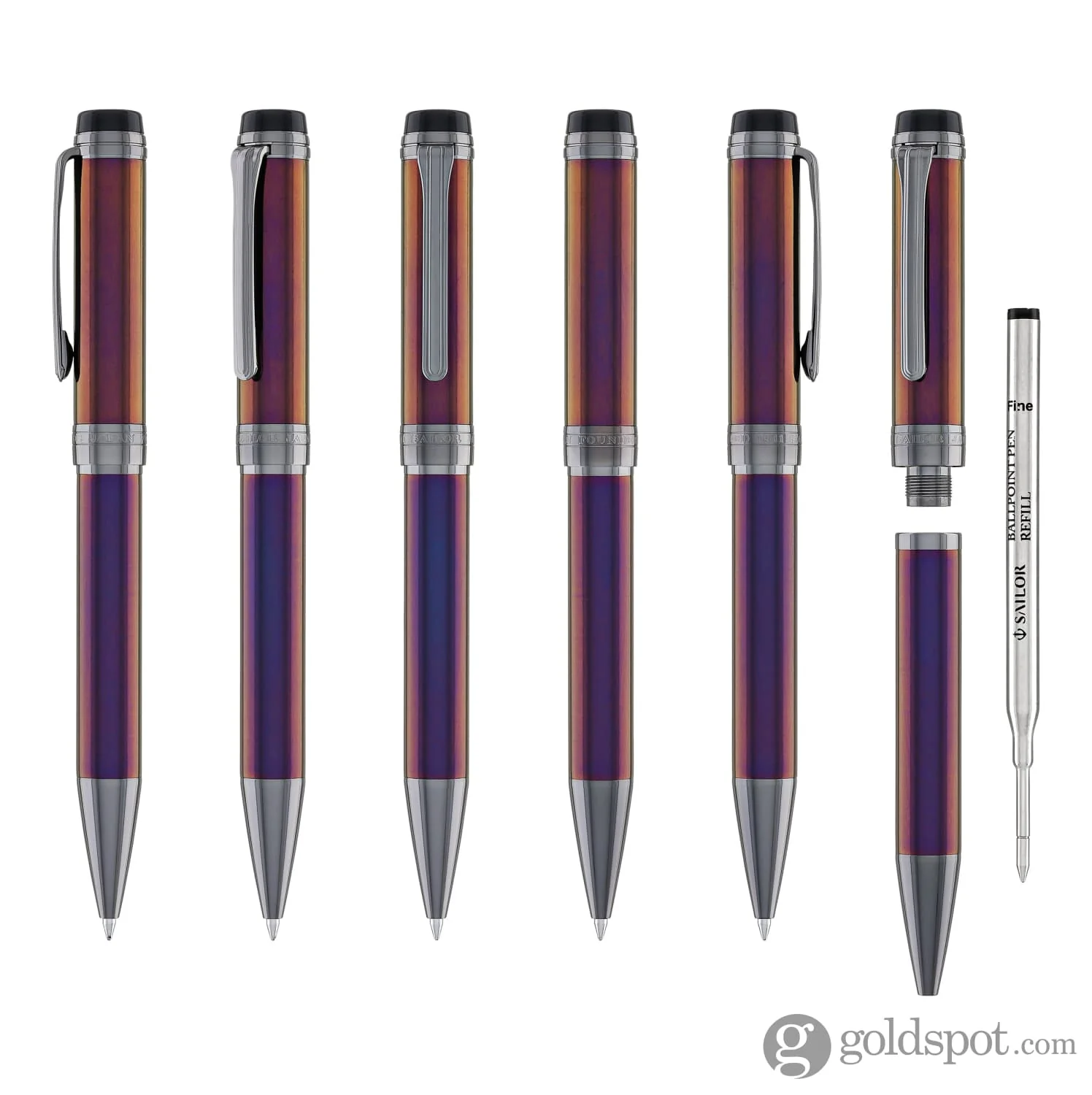 Sailor Cylint Ballpoint Pen in Lantana with Black Ion Trim - Image 6