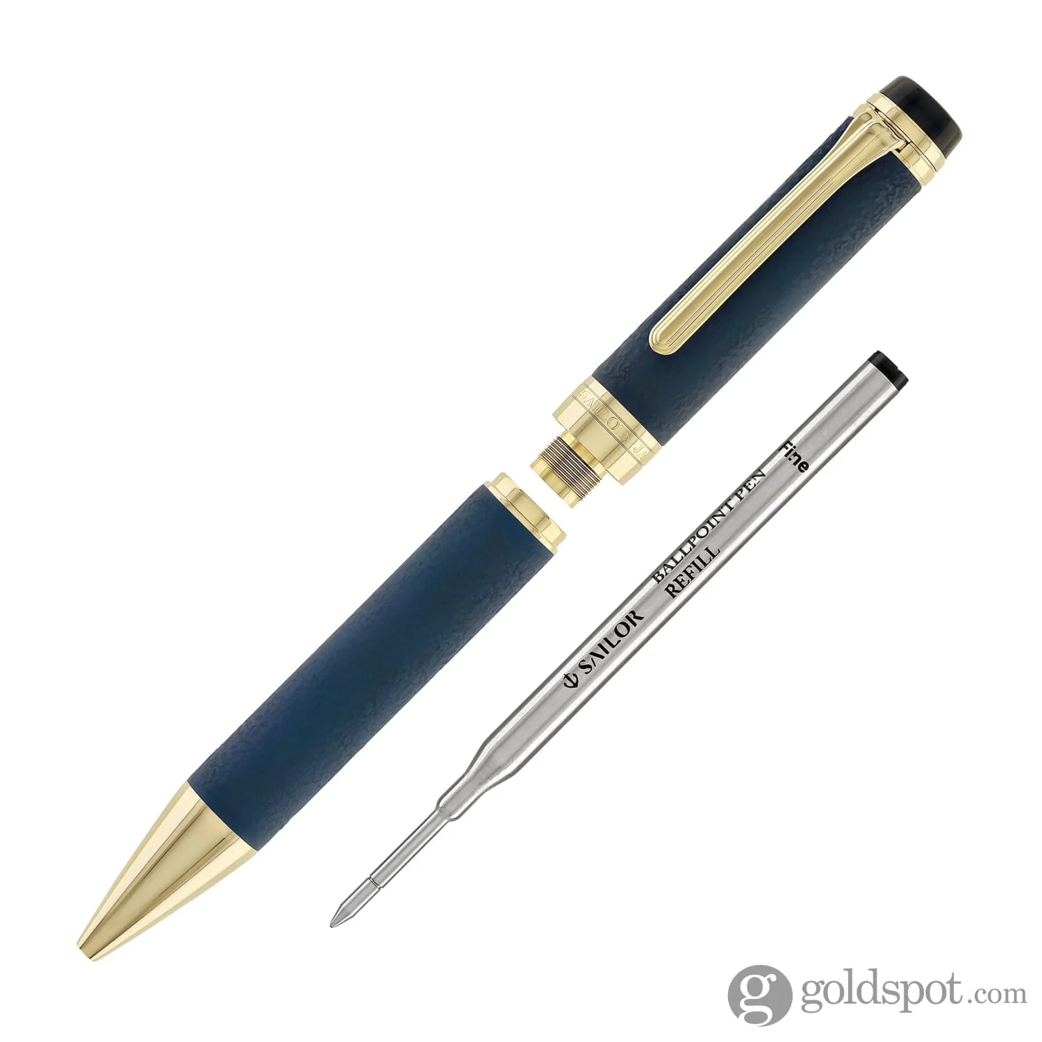 Sailor Cylint Niigata Shikki Ballpoint Pen in Ruri (Lapis Lazuli Blue) with Gold IP Trim - Image 6