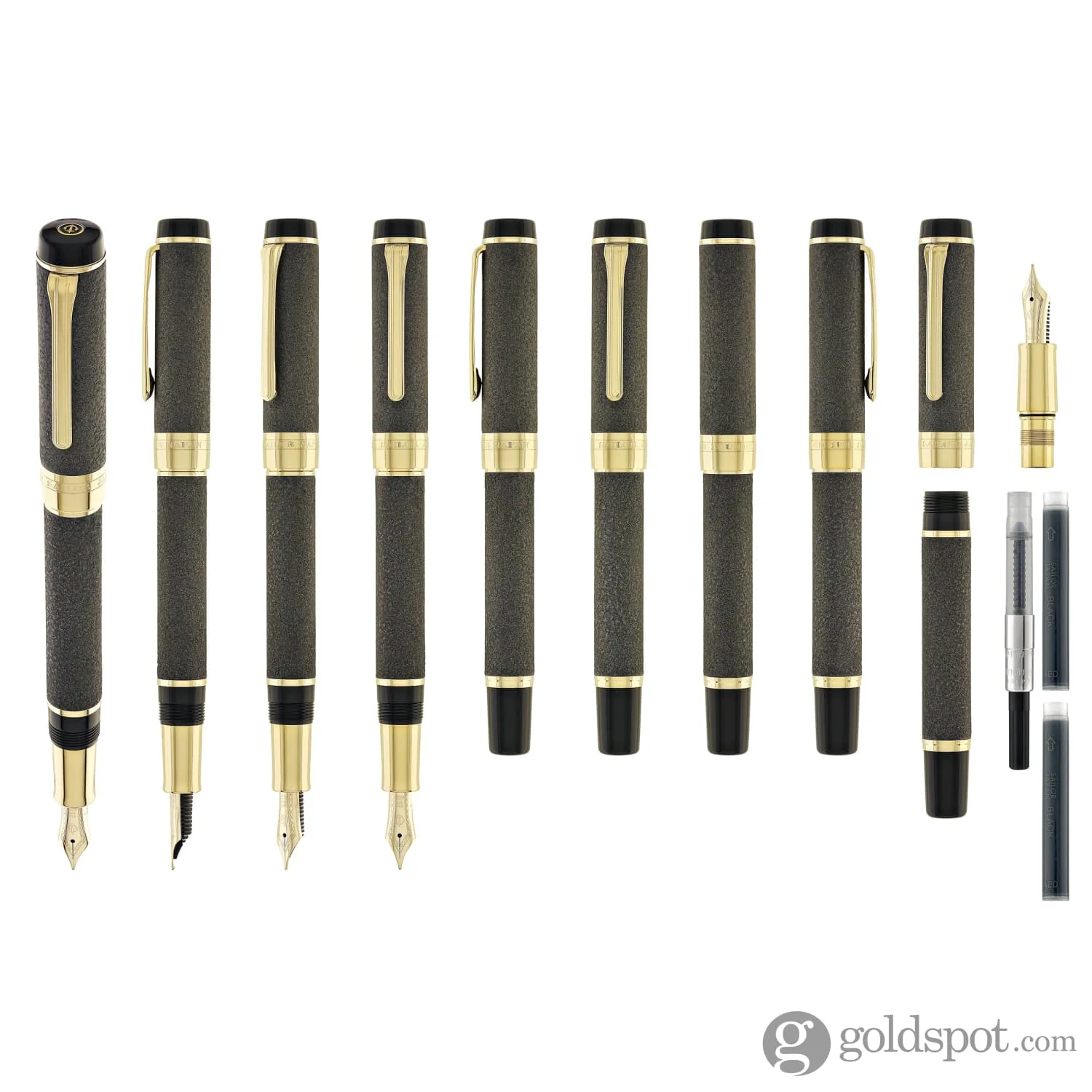 Sailor Cylint Niigata Shikki Fountain Pen in Oborogin (Hazy Silver) with Gold IP Trim - 21kt Gold Nib - Image 9