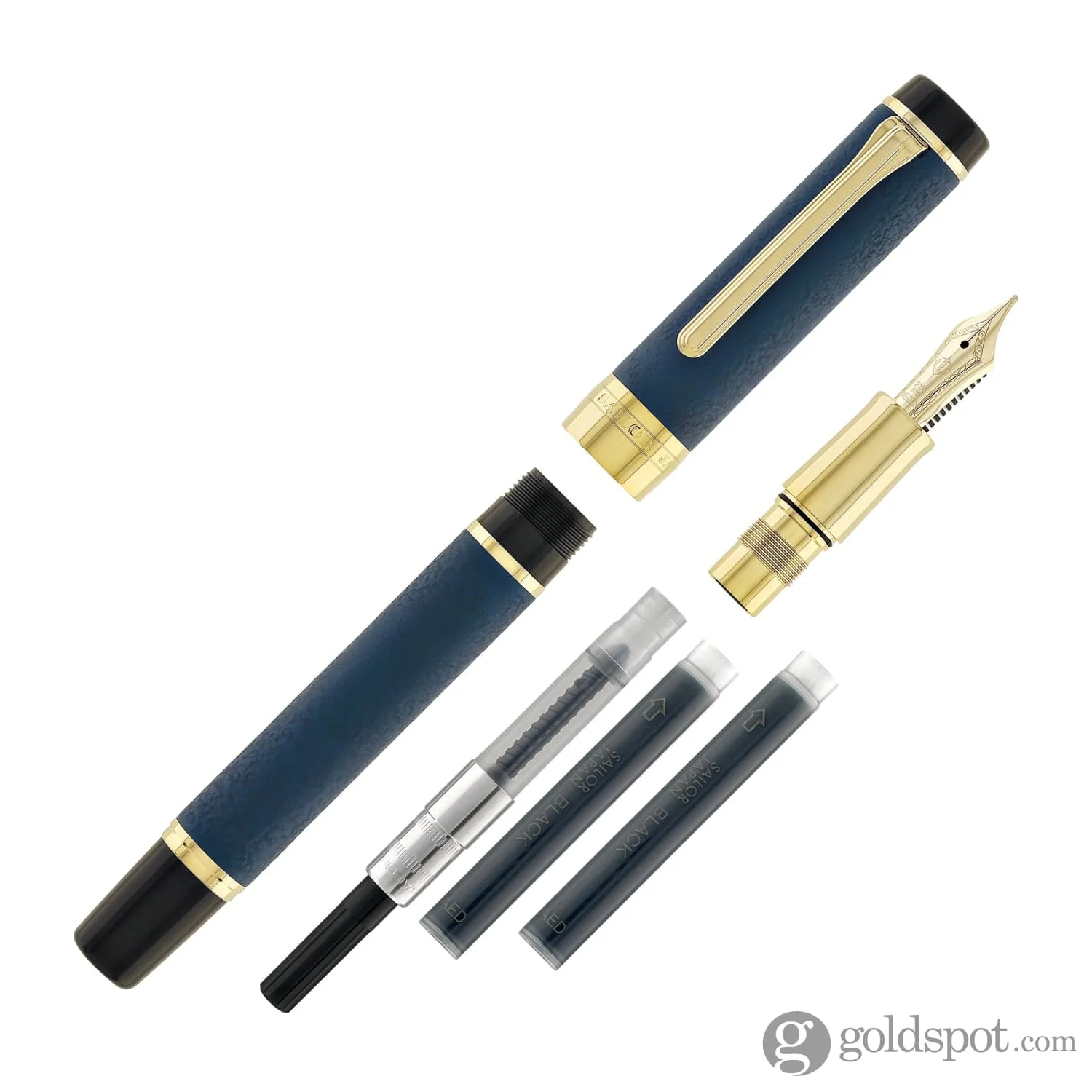Sailor Cylint Niigata Shikki Fountain Pen in Ruri (Lapis Lazuli Blue) with Gold IP Trim - 21kt Gold Nib - Image 8