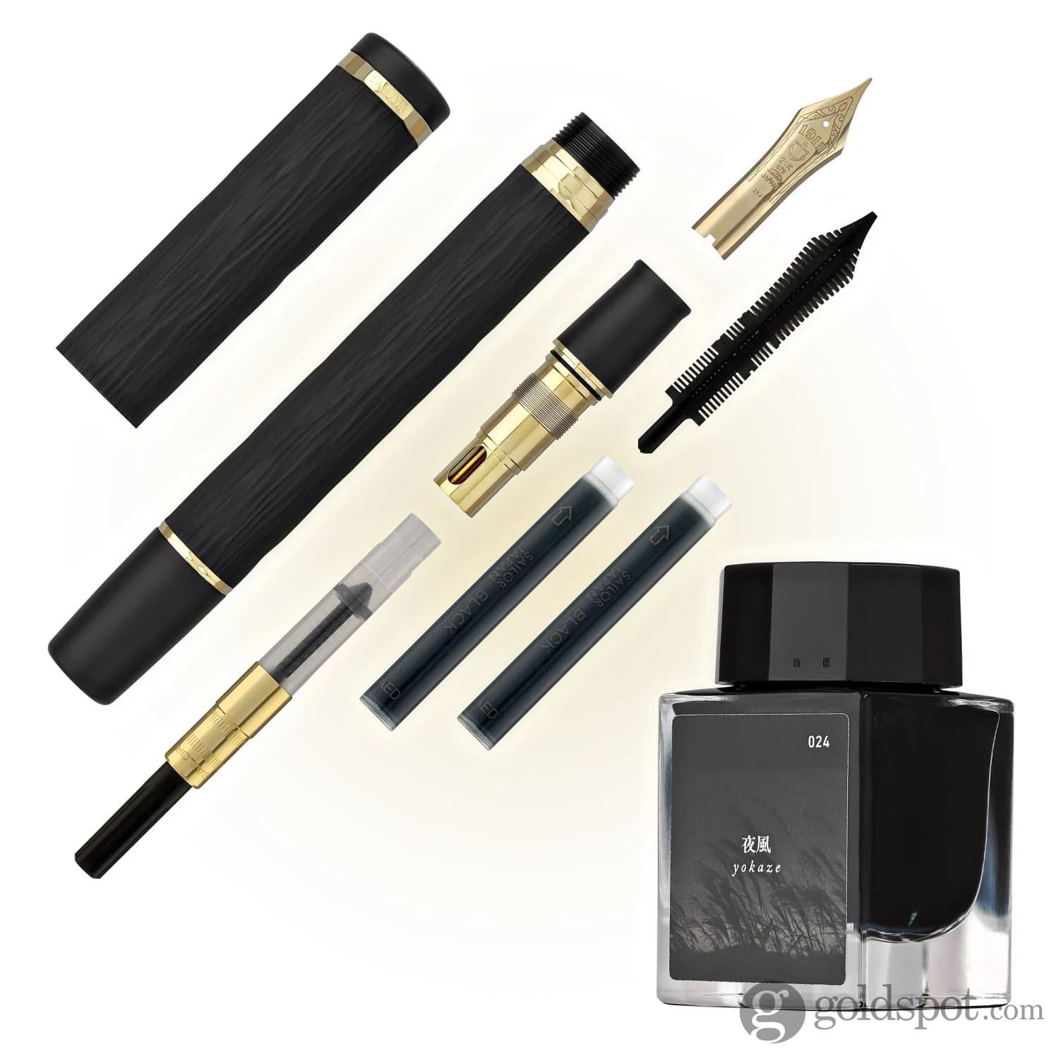 Sailor Ebonite Sculpture Fountain Pen in Yokaze (Night Breeze) - 21K Gold - Image 5