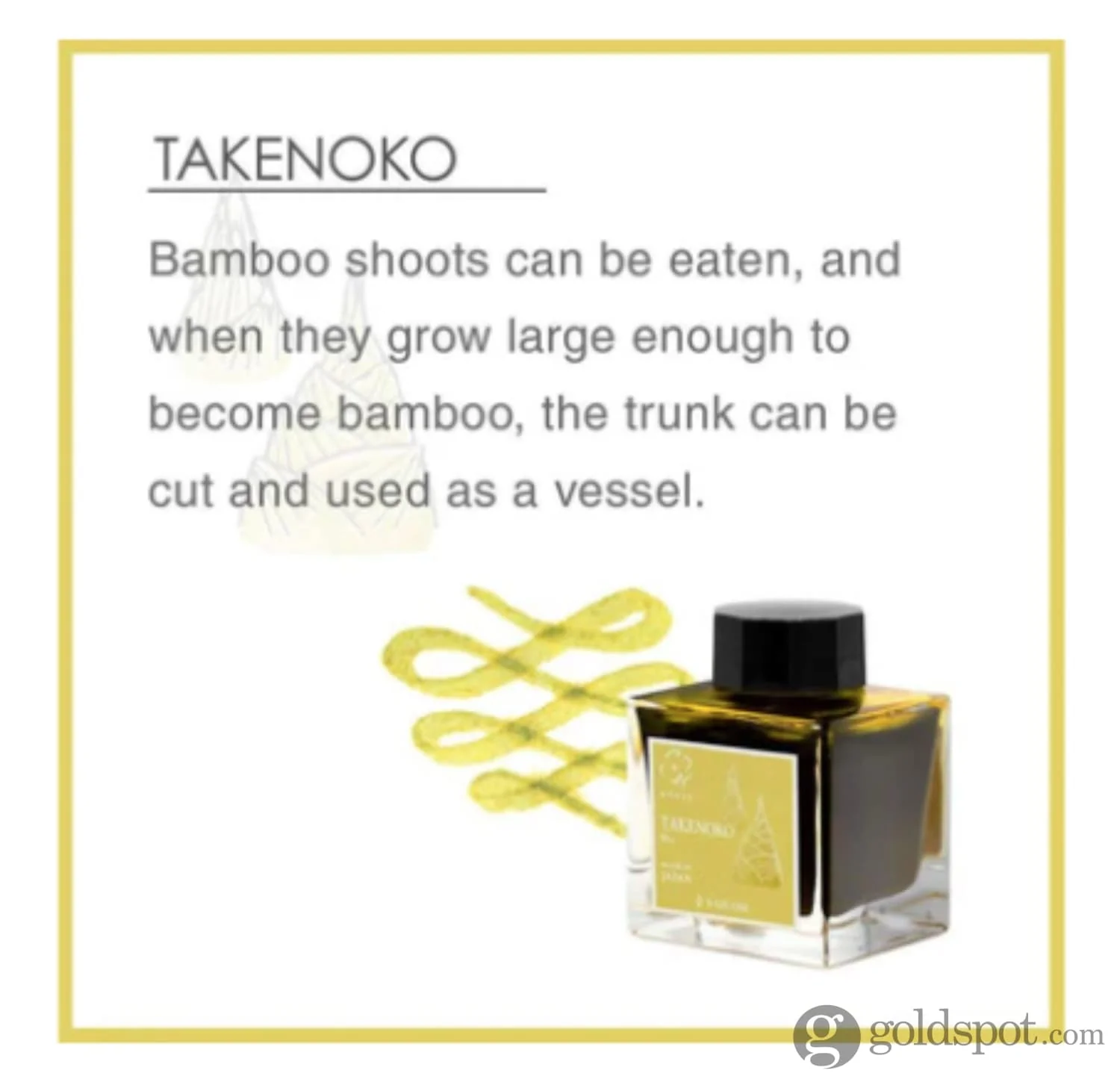 Sailor Manyo Bottled Ink in Takenoko (Bamboo Shoots) - 50 mL - Limited Edition - Image 3