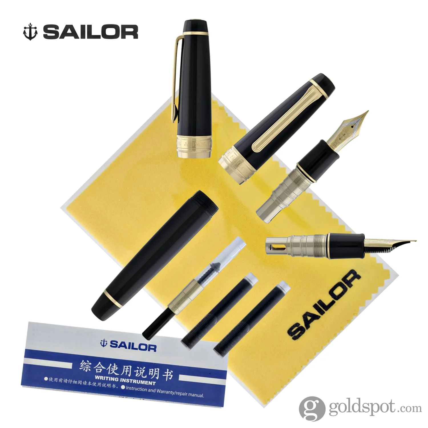 Sailor Pro Gear King of Pens Fountain Pen in Black with Gold Trim - 21K Gold - Image 4