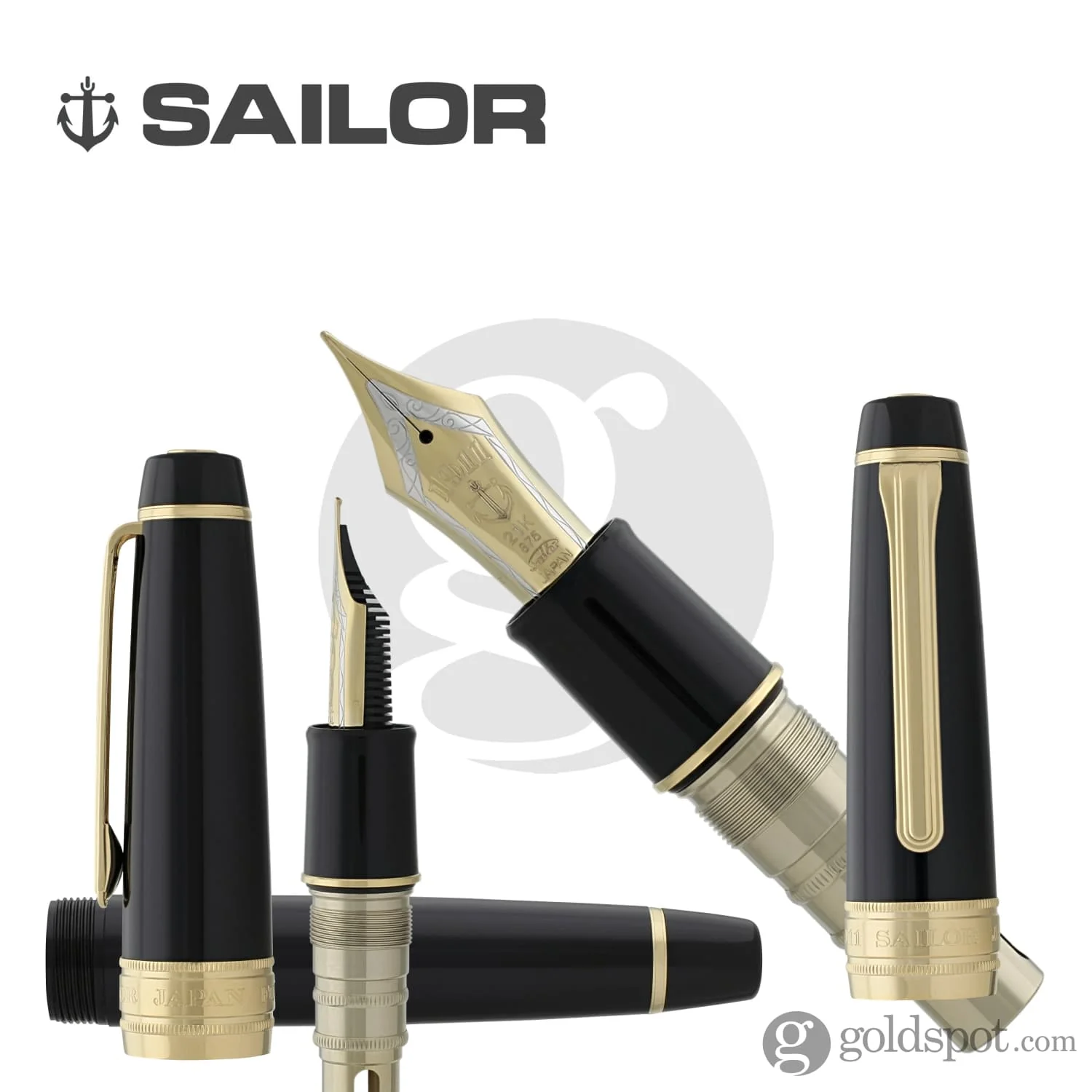 Sailor Pro Gear King of Pens Fountain Pen in Black with Gold Trim - 21K Gold - Image 5