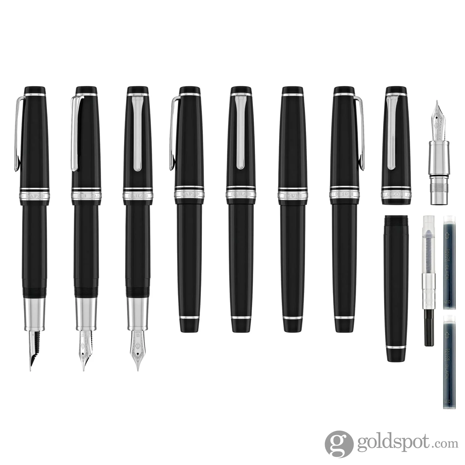 Sailor Pro Gear Regular Fountain Pen in Ginza Silver - 21kt Gold - Image 8