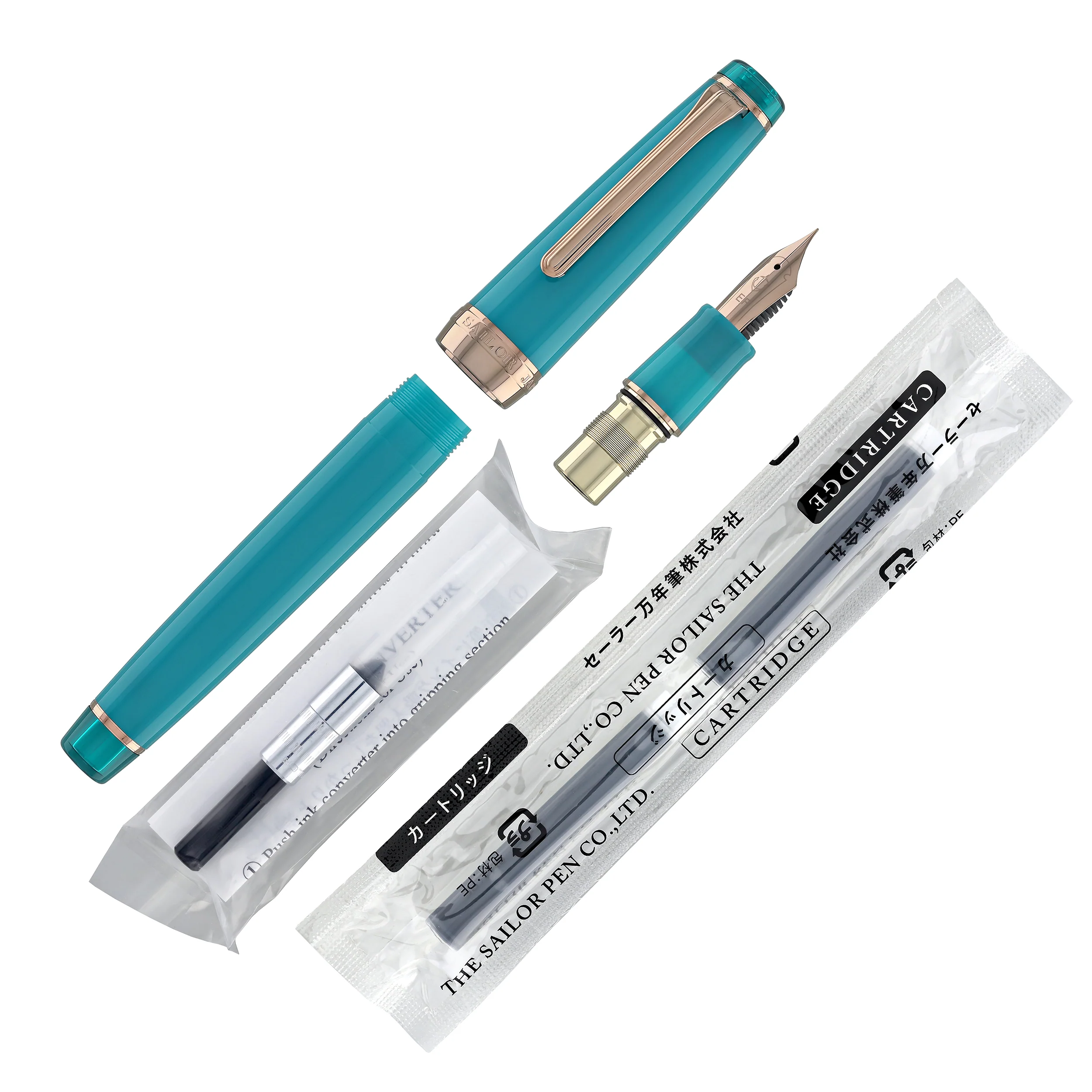 Sailor Pro Gear Regular Fountain Pen in Lucky Charm 2 Translucent Clover Teal - Image 8