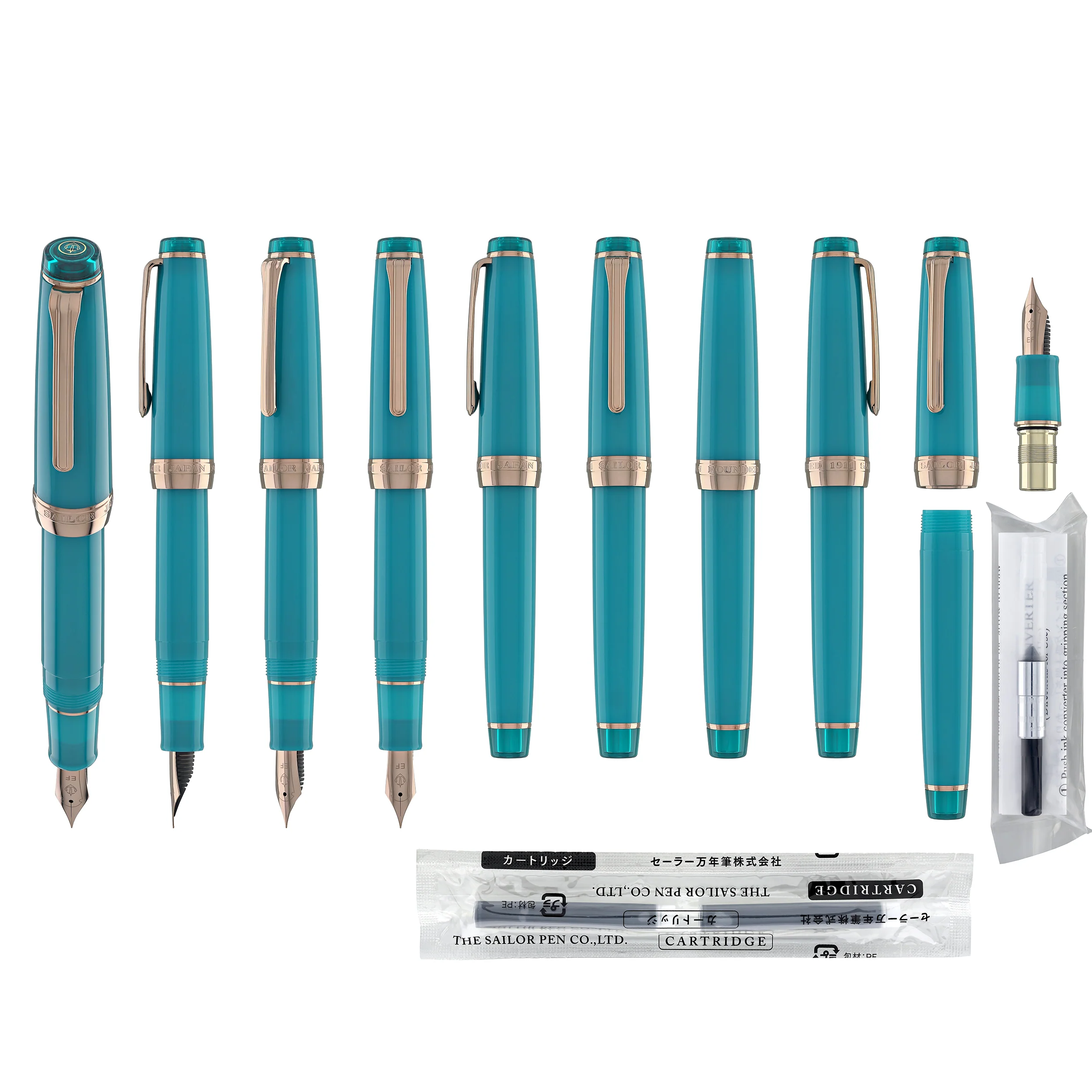 Sailor Pro Gear Regular Fountain Pen in Lucky Charm 2 Translucent Clover Teal - Image 9