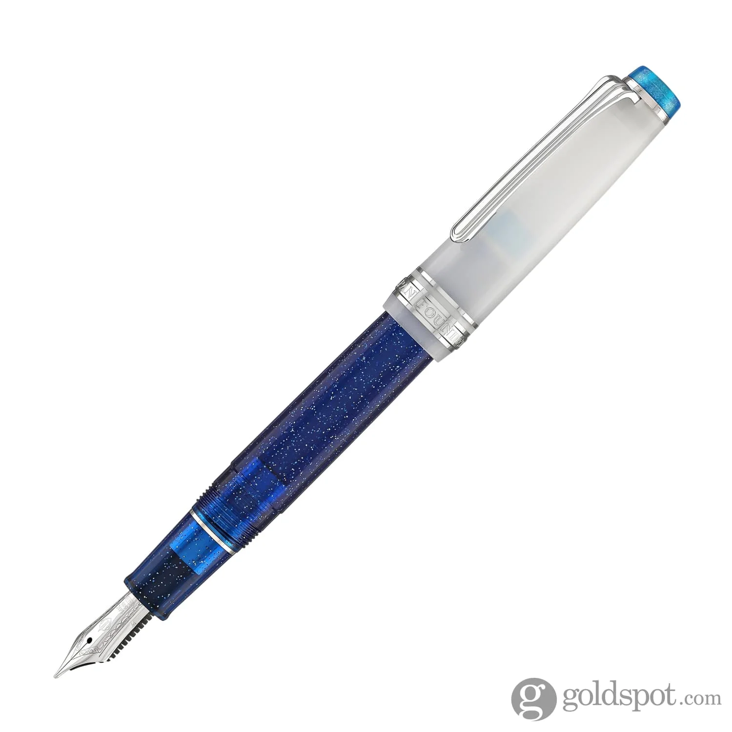 Sailor Pro Gear Slim Fountain Pen in Sunlight from the Ocean Floor with Silver Trim - 14K Gold - Image 2