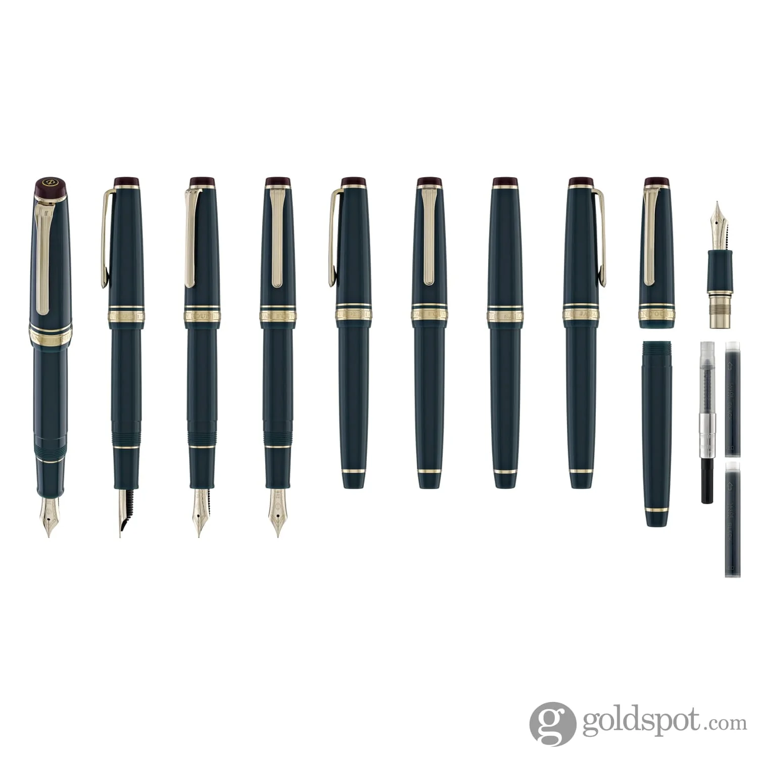 Sailor Pro Gear Slim Shikiori Noyama No Uta Fountain Pen in Pheasant's Treble - "Kiji" with Gold Trim - Medium Fine Point - Image 9