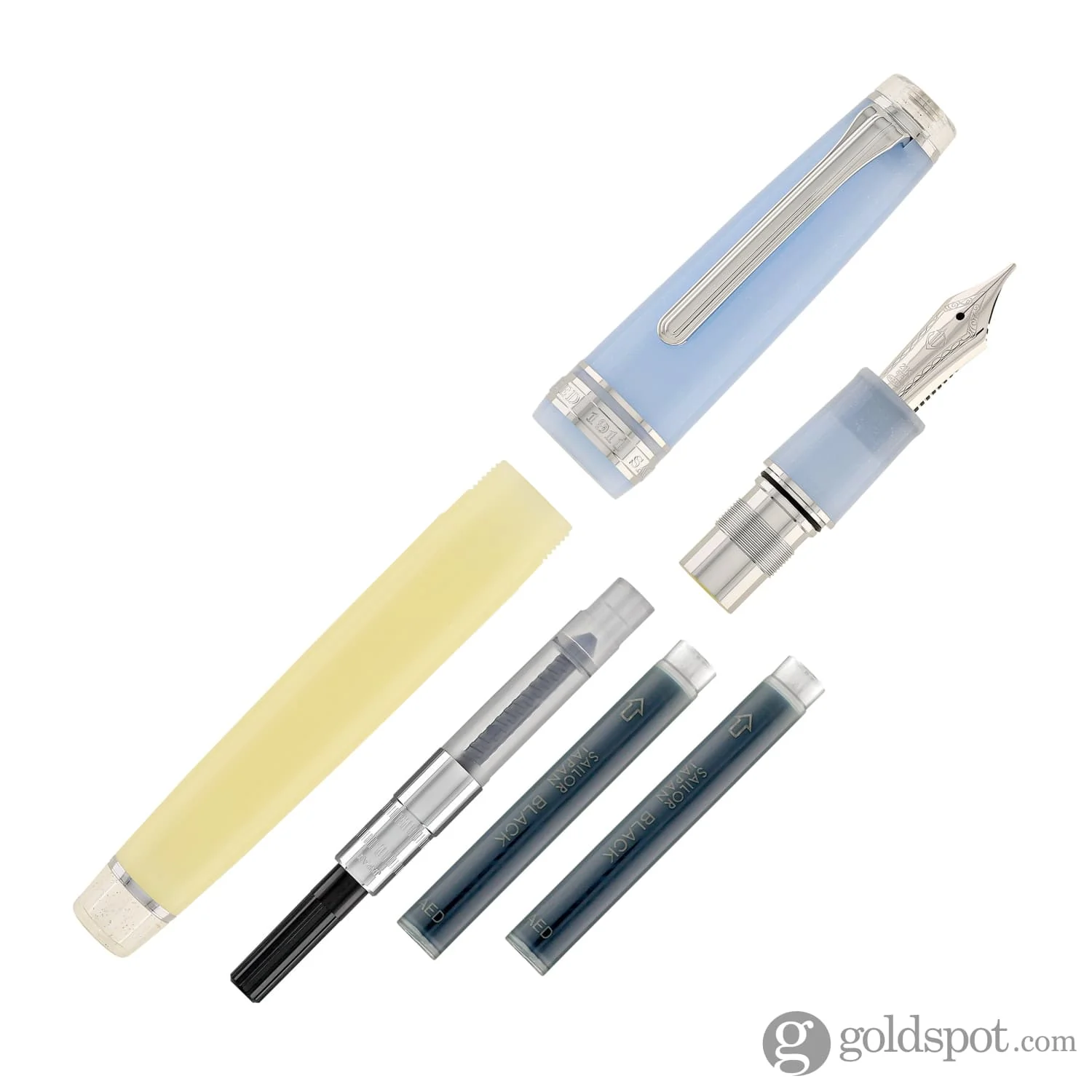 Sailor Pro Gear Smoothie Regular 2nd Edition Fountain Pen in Blue Milkshake with Rhodium Plating - 21kt Gold Nib - Image 7
