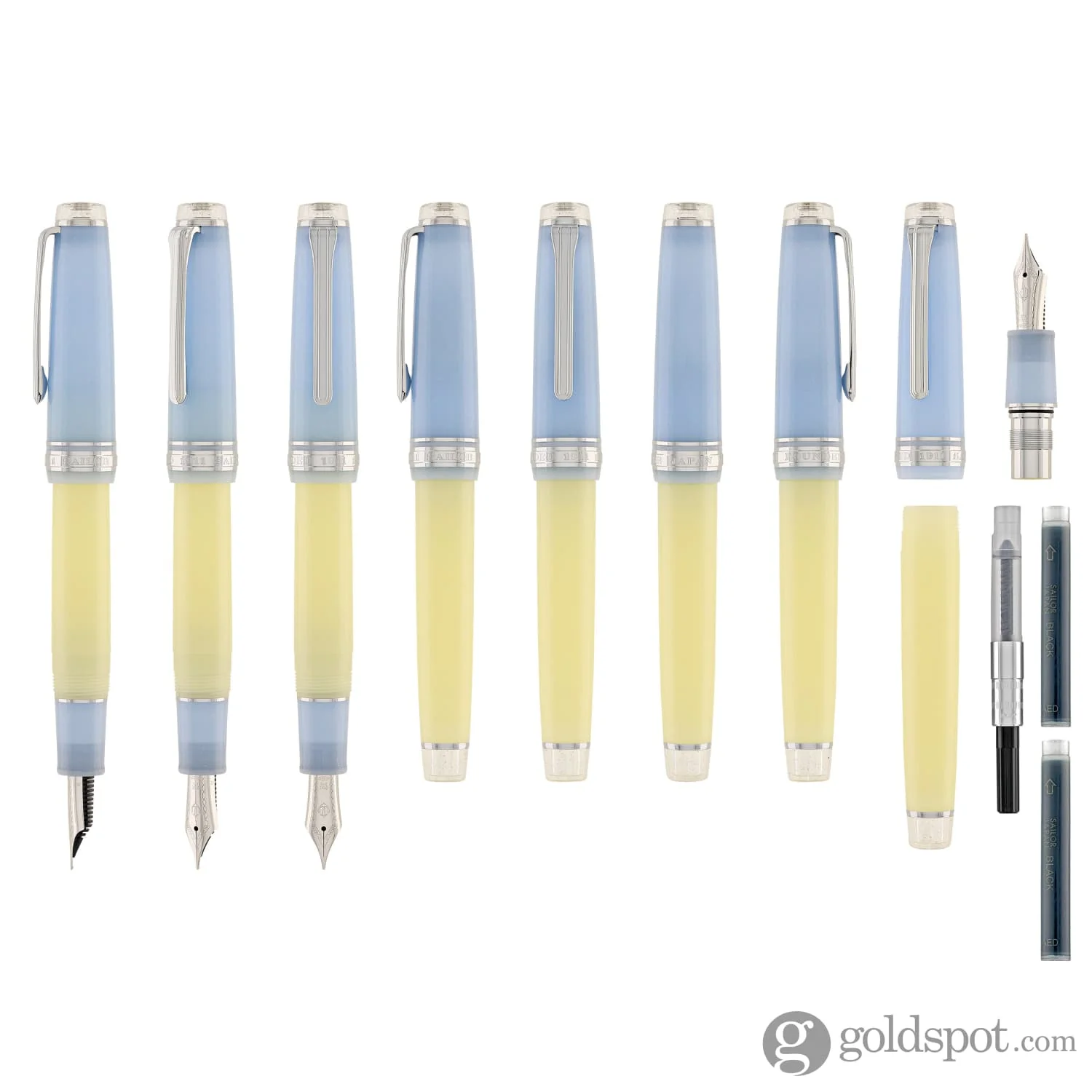 Sailor Pro Gear Smoothie Regular 2nd Edition Fountain Pen in Blue Milkshake with Rhodium Plating - 21kt Gold Nib - Image 8