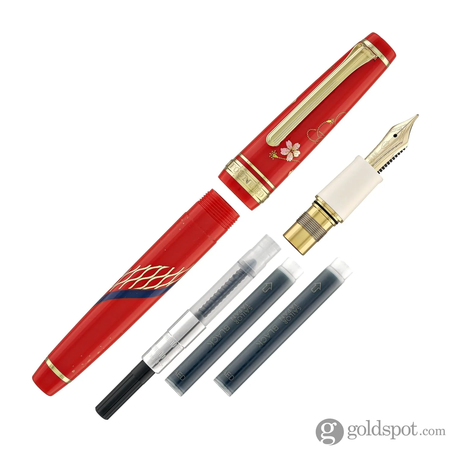 Sailor Professional Gear Slim 'Kimono' Fountain Pen in Prosperity with Gold IP - 14K Gold - Image 9