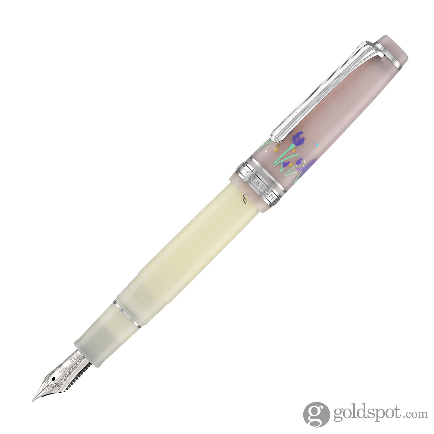 Sailor Professional Gear Slim 'Princess Raden' Fountain Pen in Princess Shirotae with Silver Trim - 14K Gold - Image 2