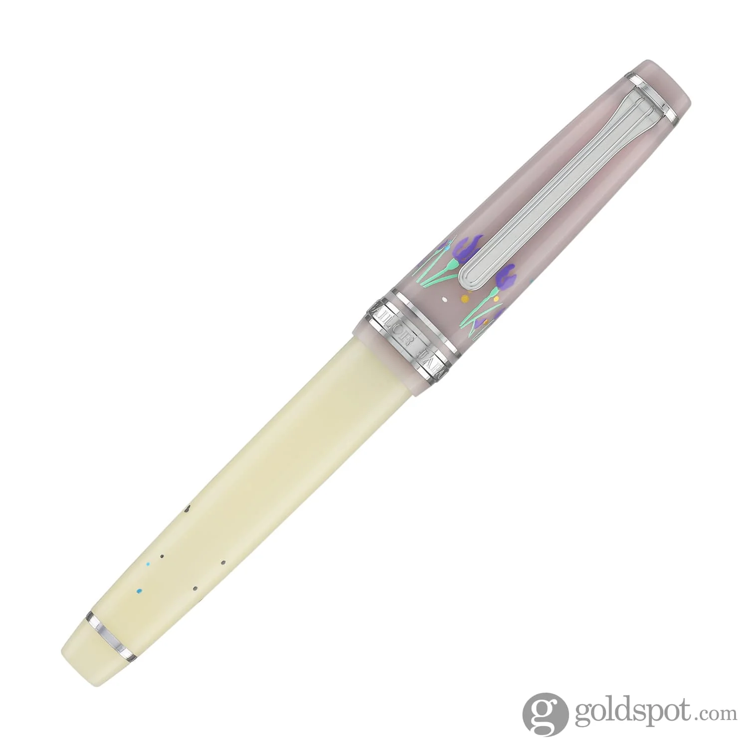 Sailor Professional Gear Slim 'Princess Raden' Fountain Pen in Princess Shirotae with Silver Trim - 14K Gold - Image 4