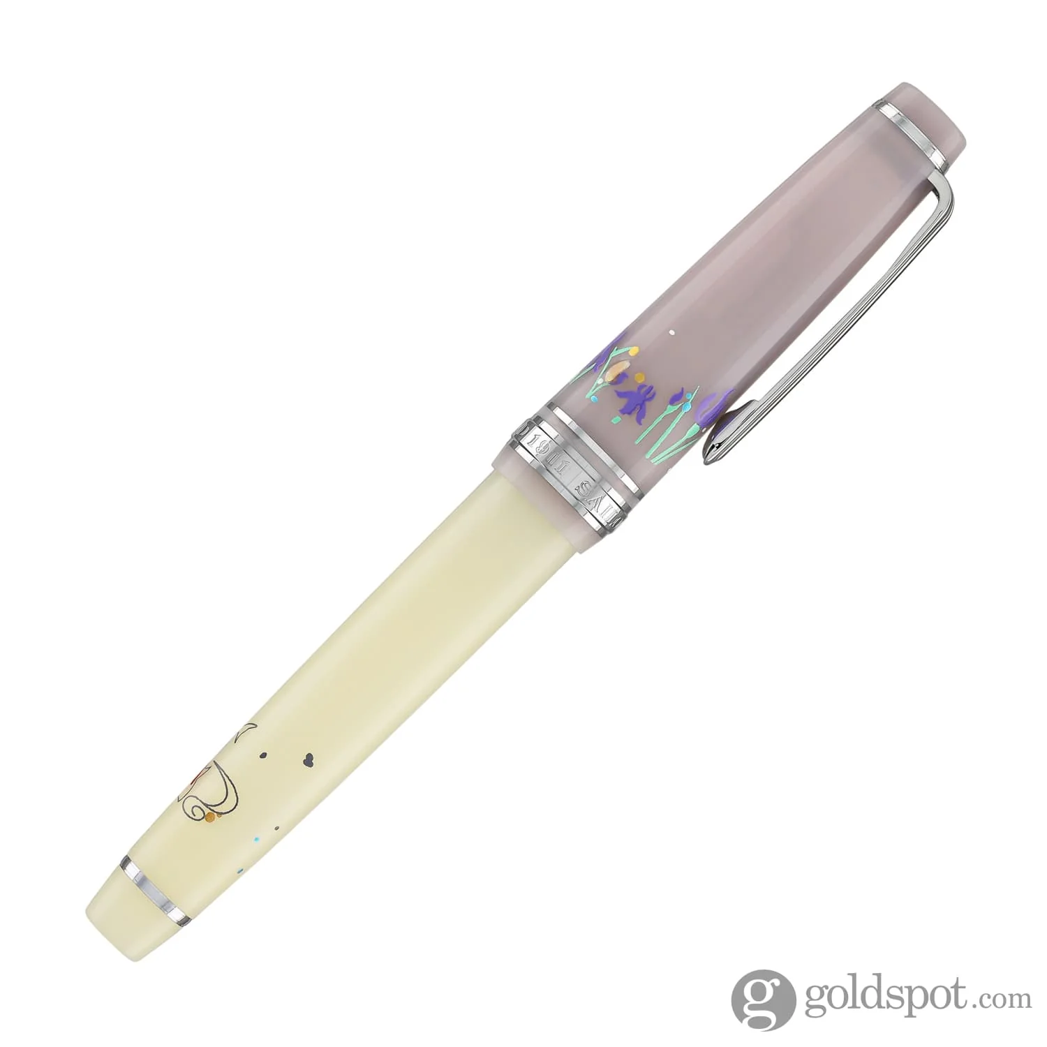 Sailor Professional Gear Slim 'Princess Raden' Fountain Pen in Princess Shirotae with Silver Trim - 14K Gold - Image 6