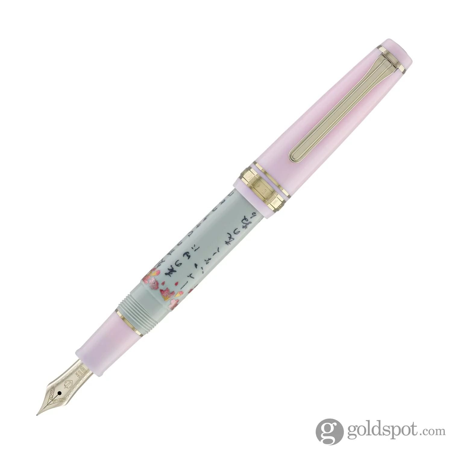 Sailor Professional Gear Slim Seasonal Waka Poetry Fountain Pen in Spring - 14k Gold - Image 3