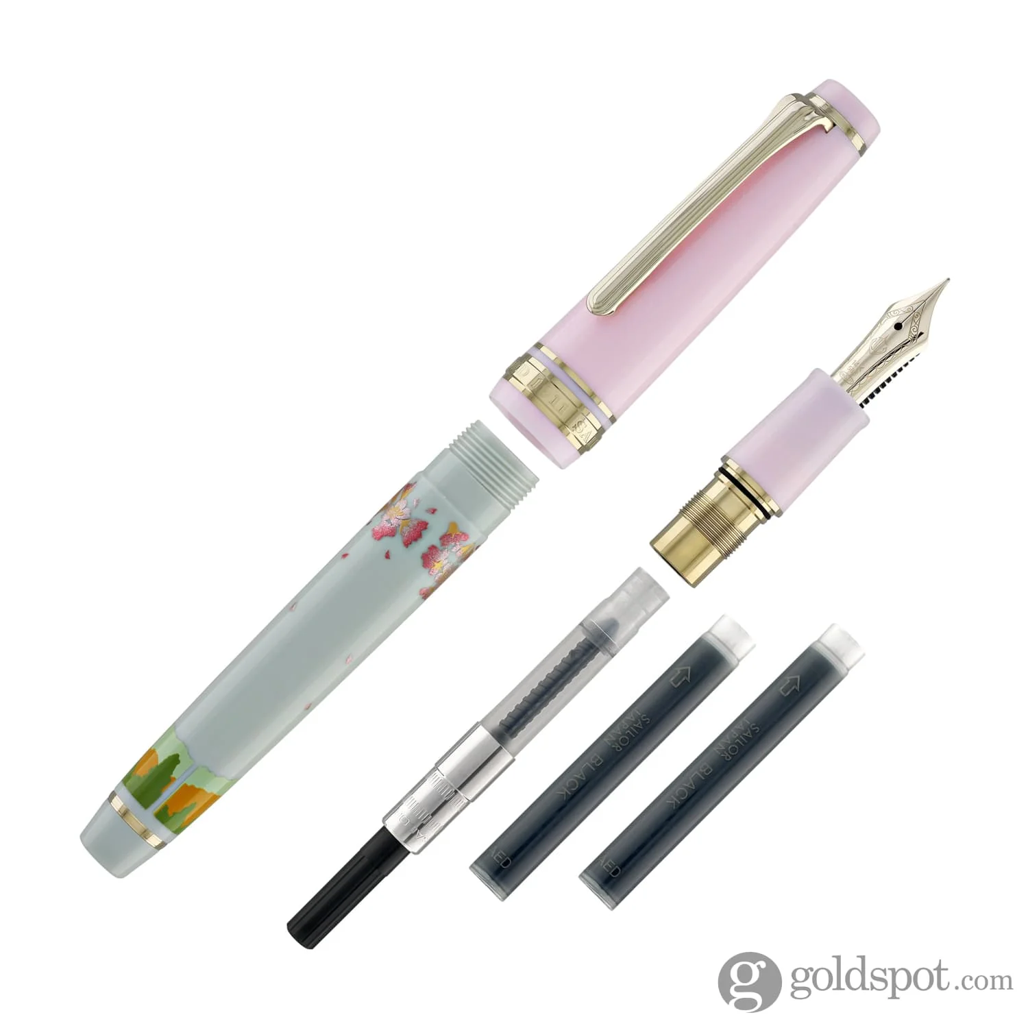 Sailor Professional Gear Slim Seasonal Waka Poetry Fountain Pen in Spring - 14k Gold - Image 8