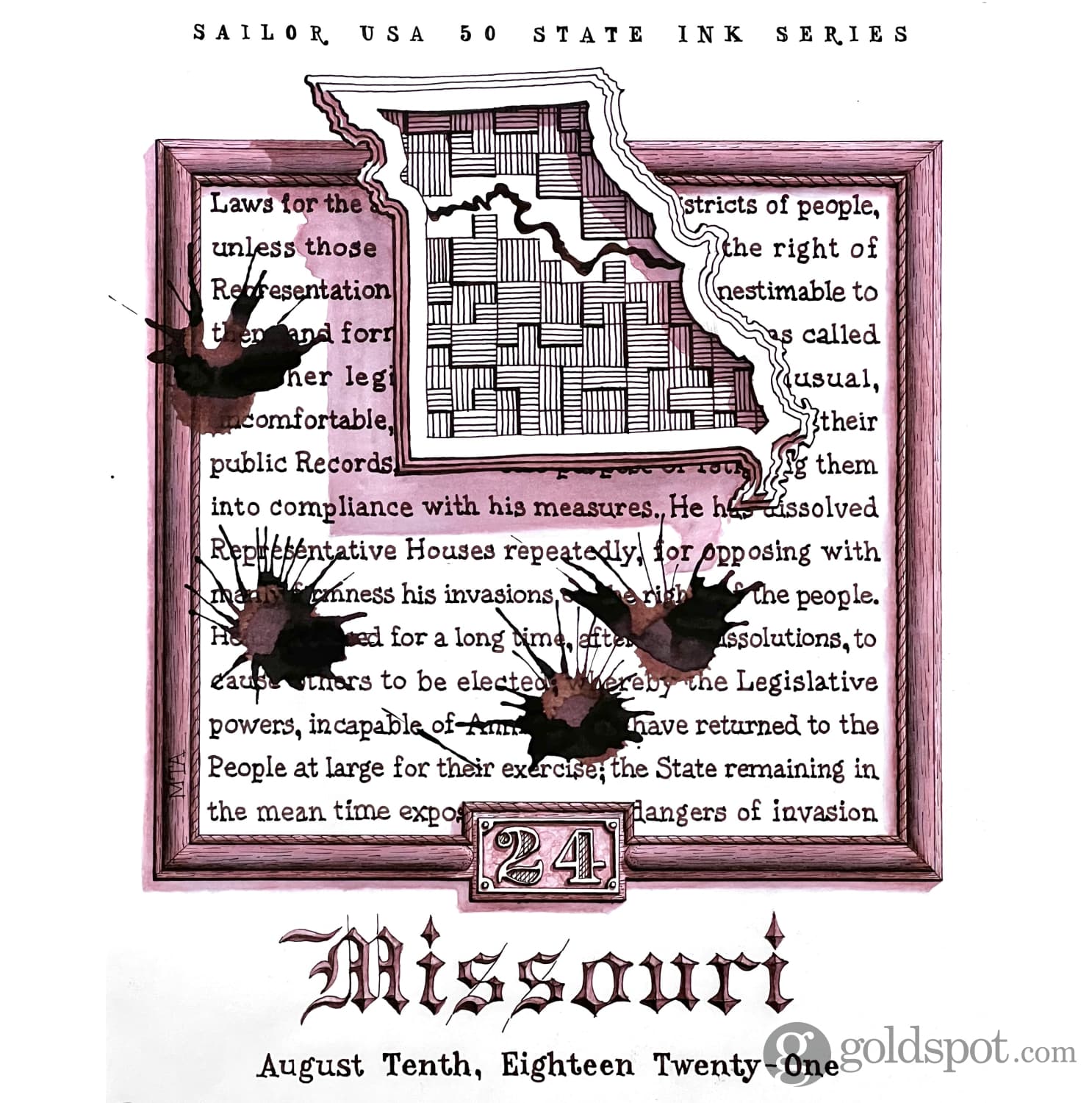 Sailor USA State Bottled Ink in Missouri (Reddish-Brown) - 20 mL - Image 3