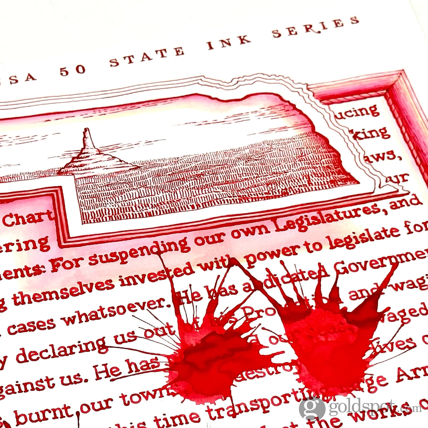 Sailor USA State Bottled Ink in Nebraska (Red) - 20 mL - Image 3