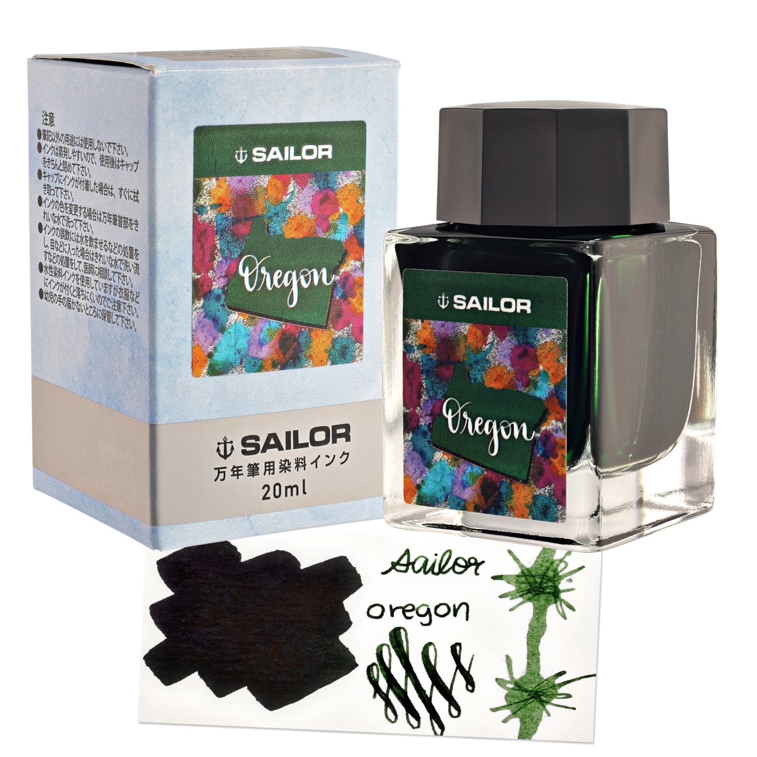 Sailor USA State Bottled Ink in Oregon (Green) - 20mL