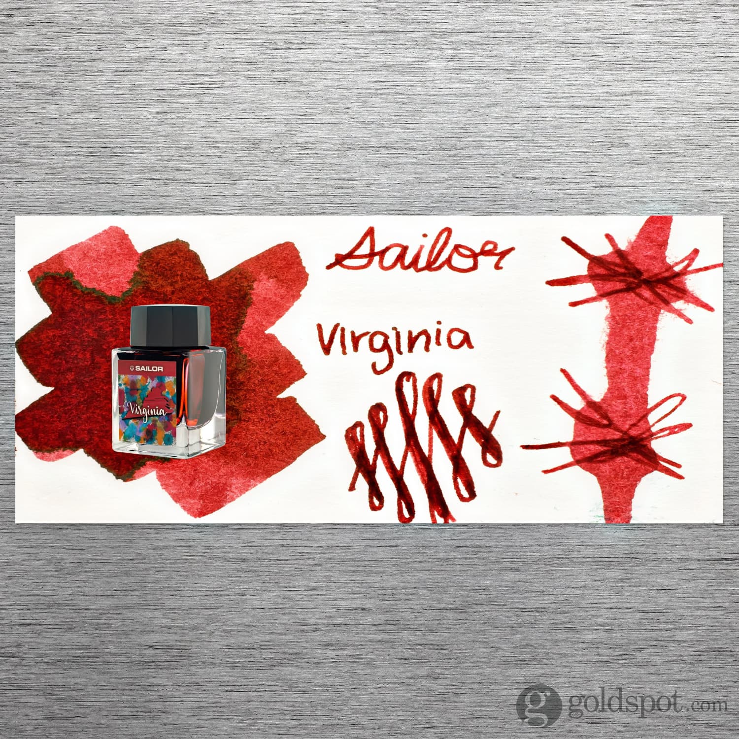 Sailor USA State Bottled Ink in Virginia (Red) - 20 mL - Image 2