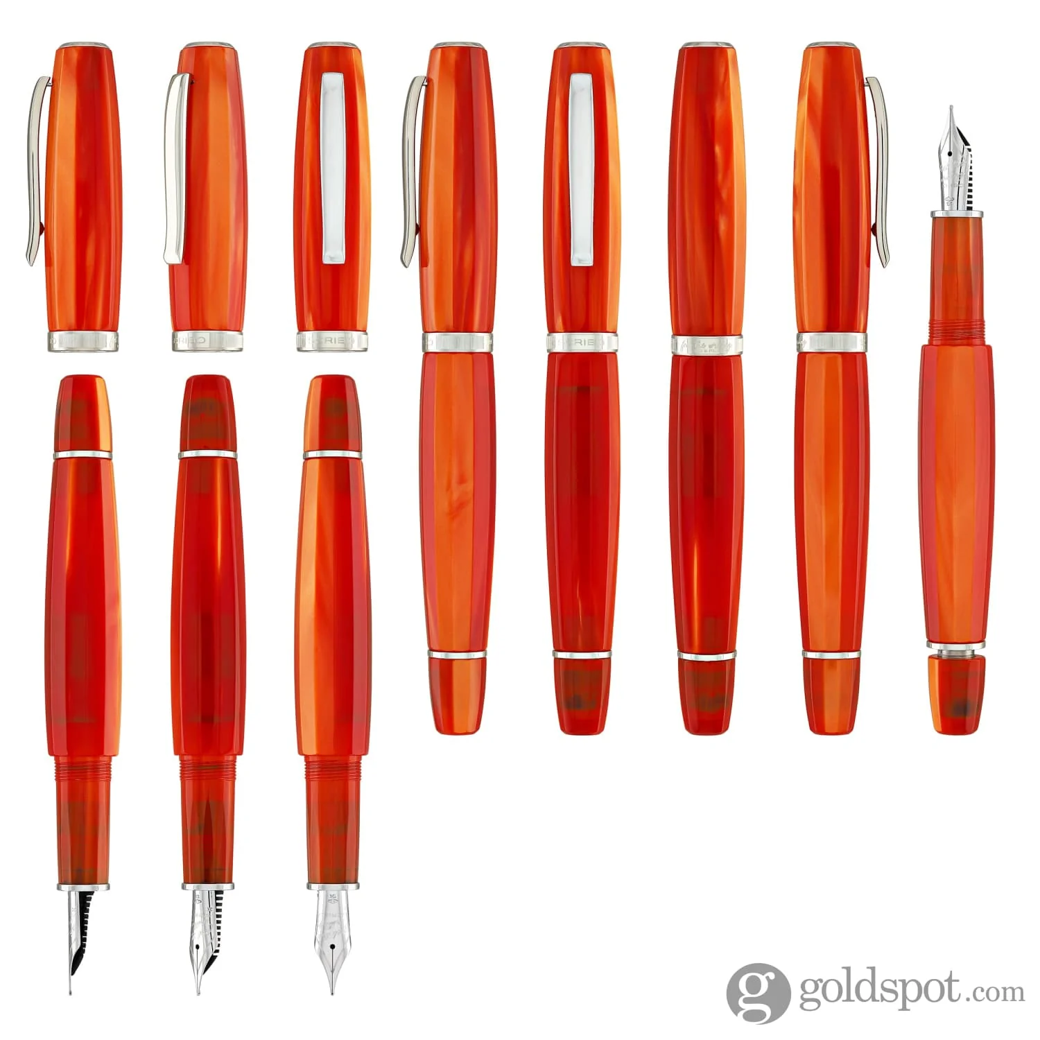 Scribo Feel Fountain Pen in Arancia with Platinum Trim - Image 8