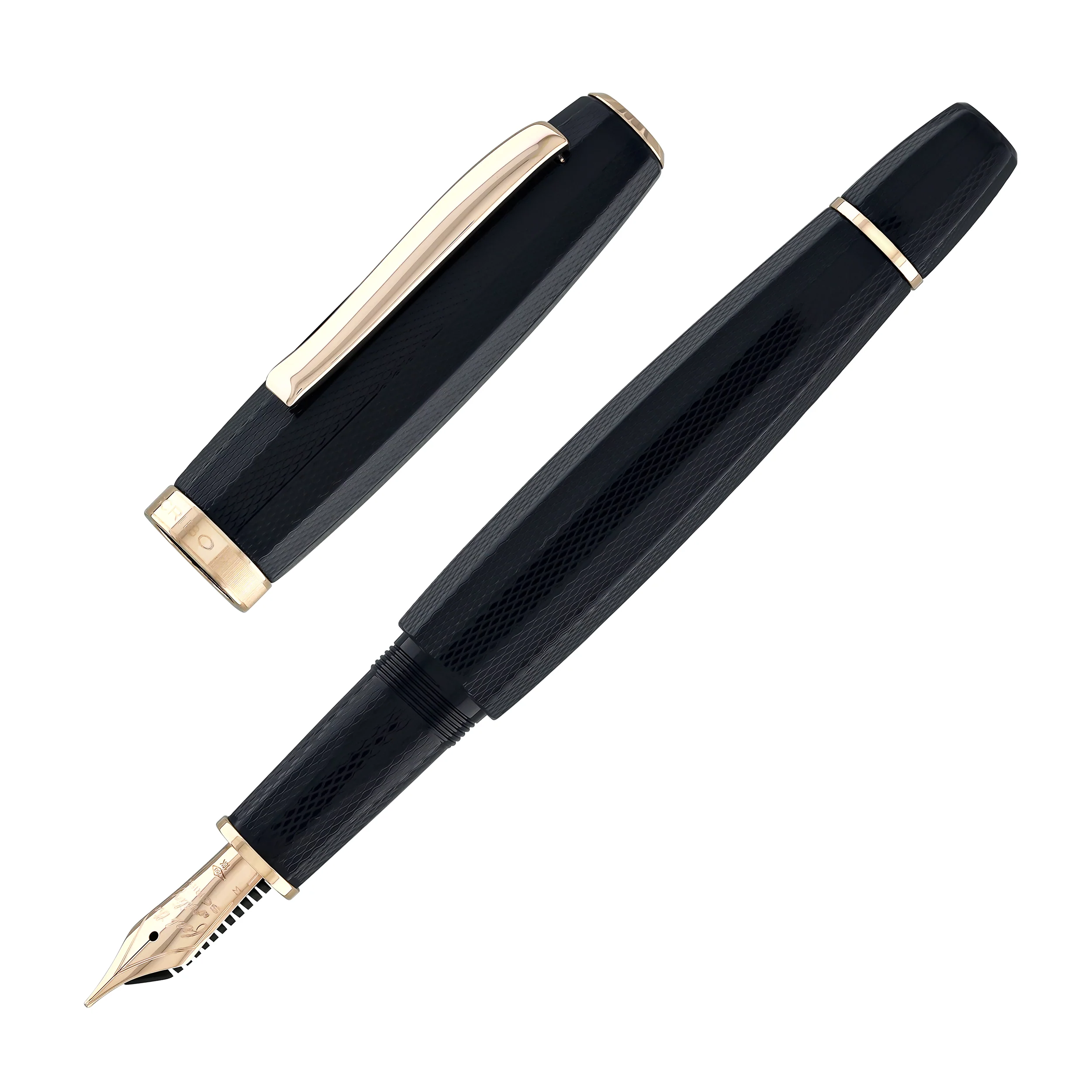 Scribo Feel Fountain Pen in Dandy Notturno with Rose Gold Trim - Image 3